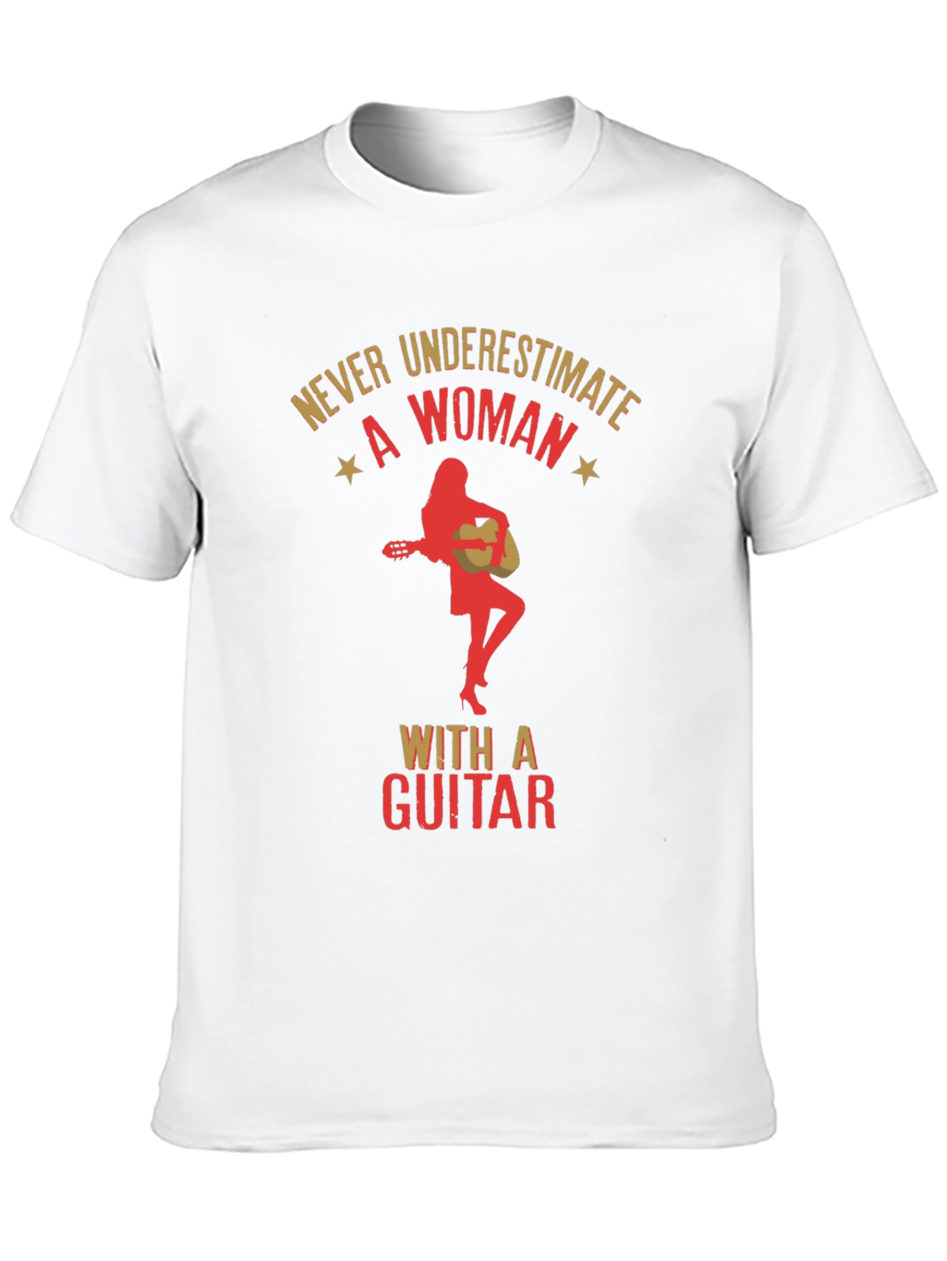 Never Underestimate a Woman With a Guitar Black T-Shirt