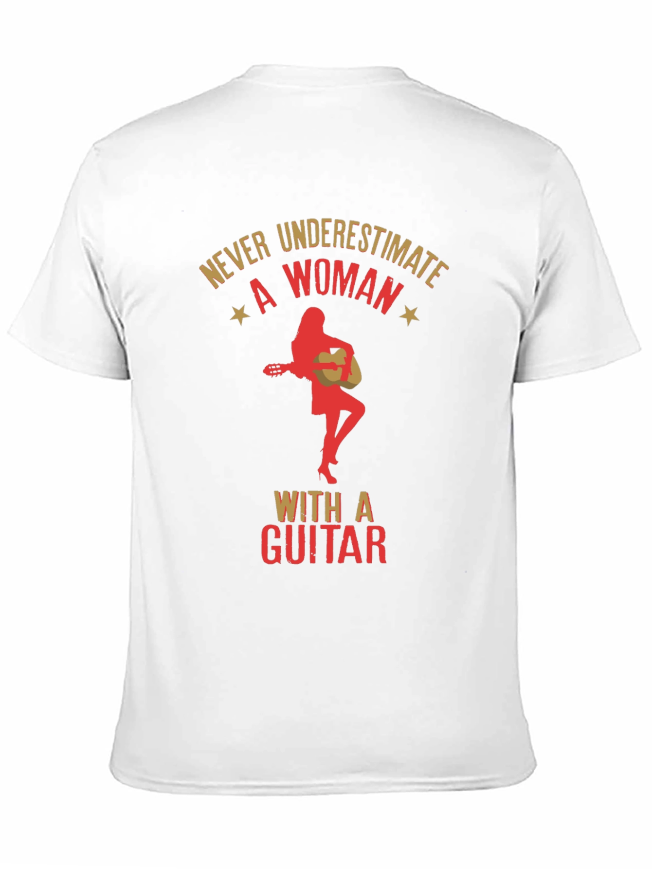 Never Underestimate a Woman With a Guitar Black T-Shirt
