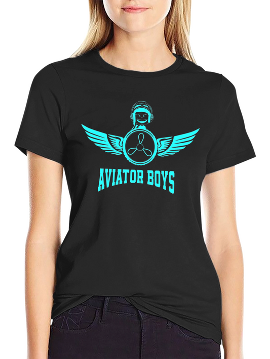 Aviator Boys Black T-Shirt - Pilot Design