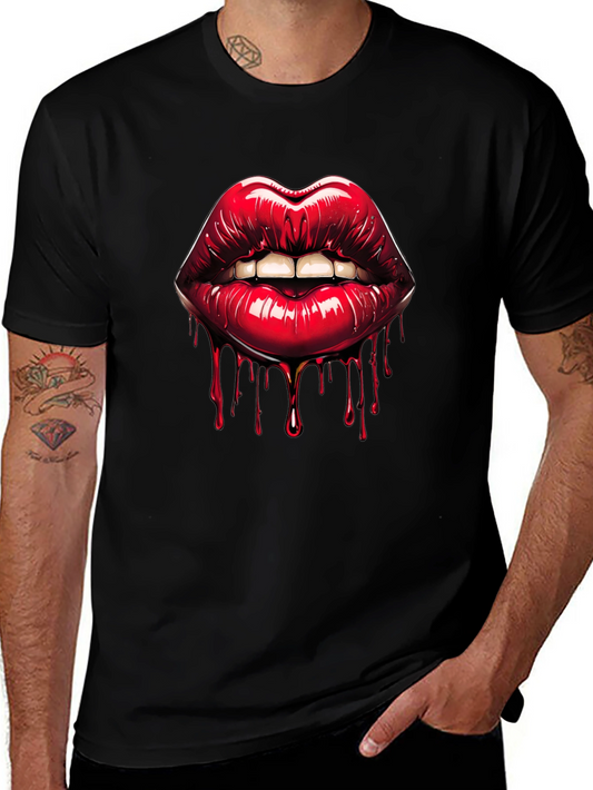 Bleeding Lips Graphic Tee - Bold Fashion