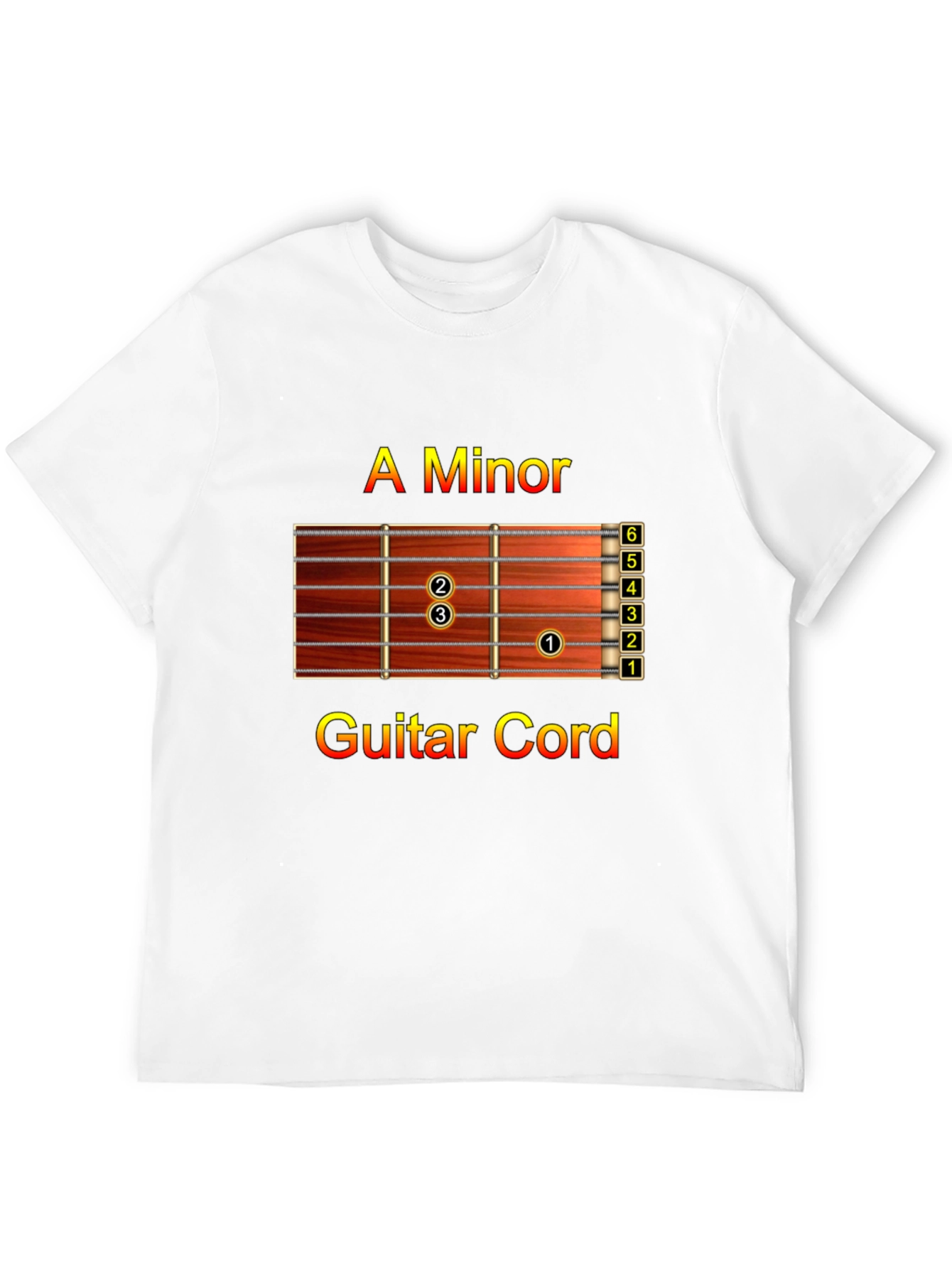 A Minor Guitar Chord Black T-Shirt