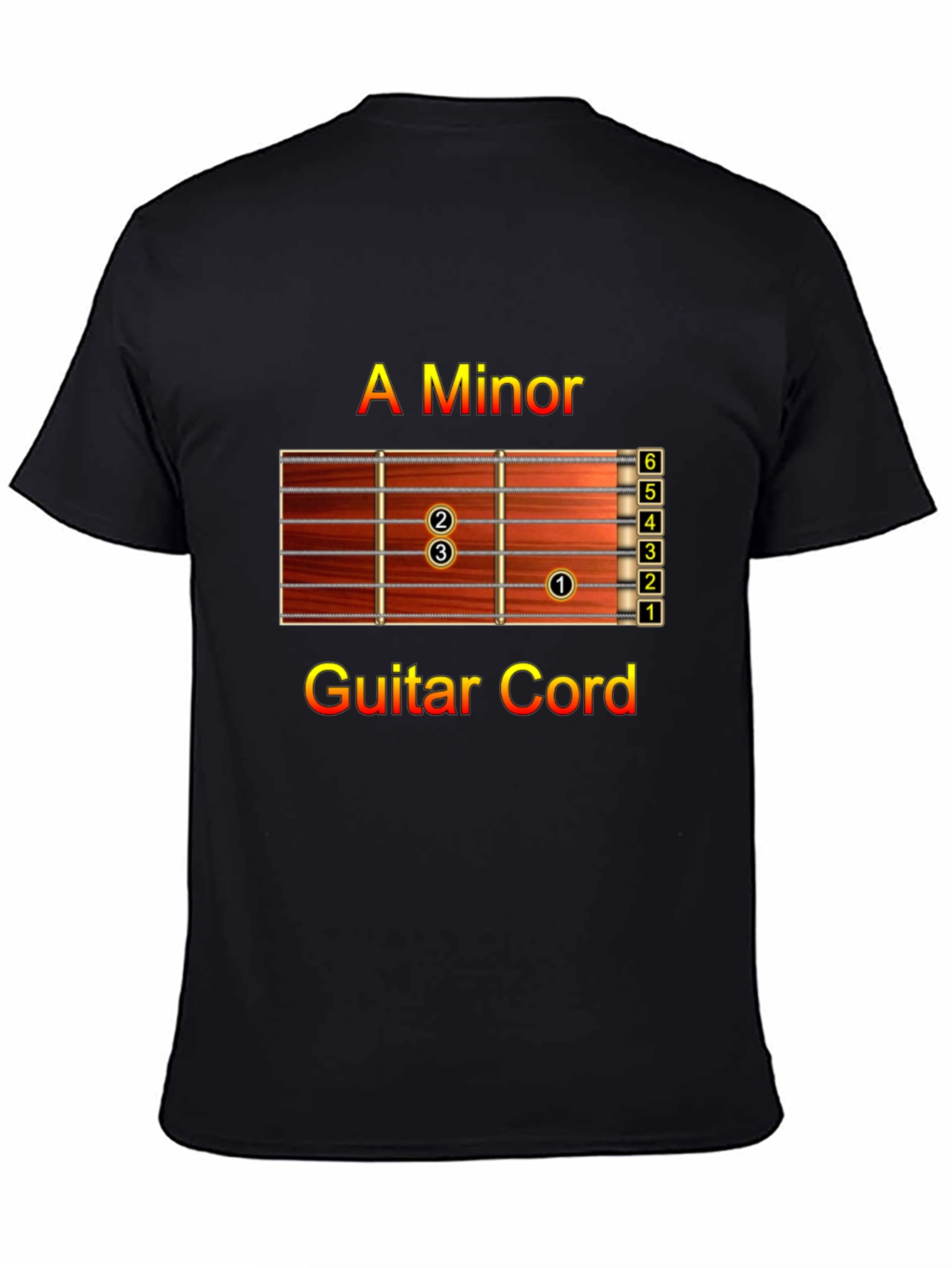 A Minor Guitar Chord Black T-Shirt