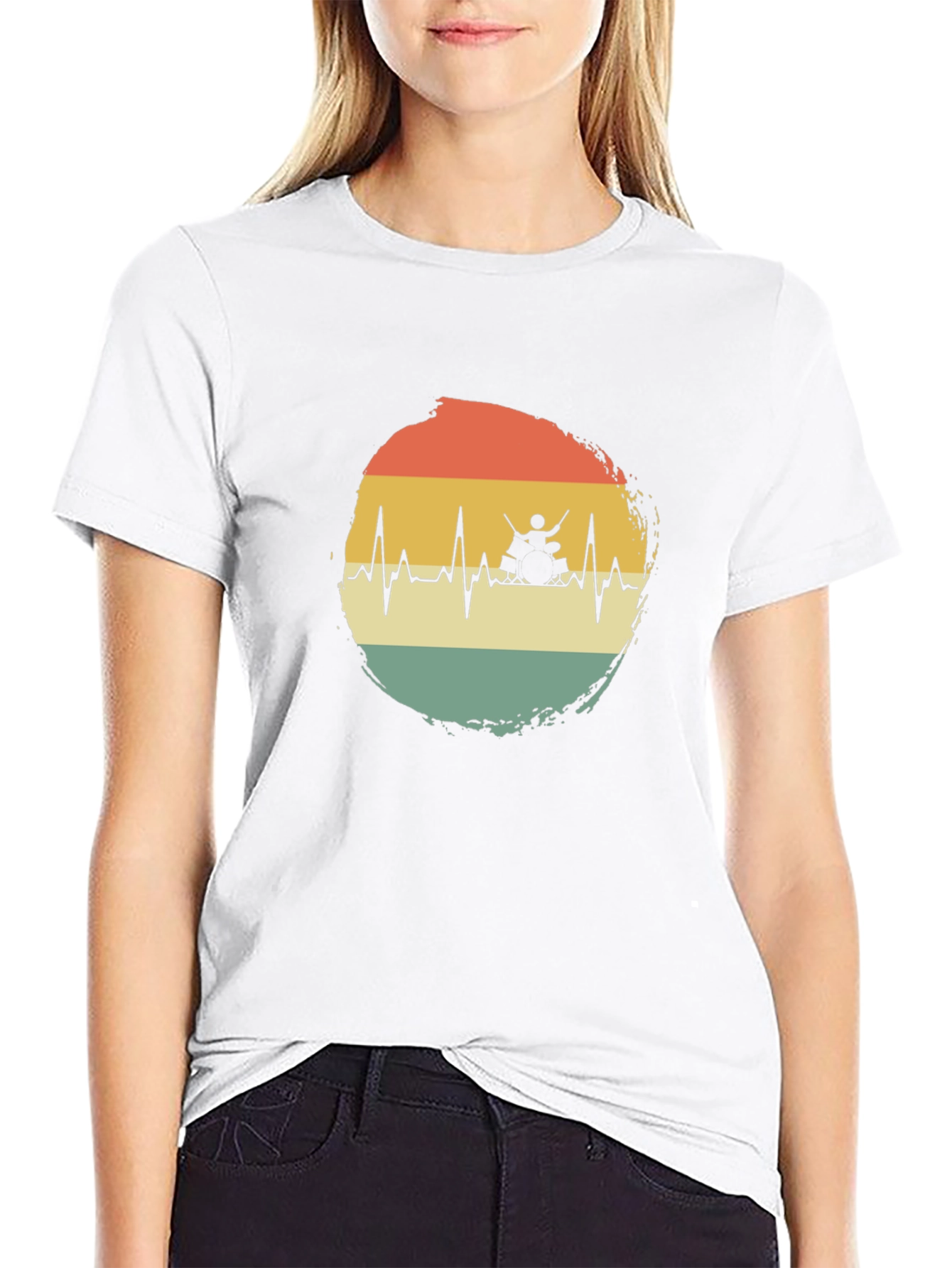 Drummer Heartbeat T-Shirt - Musician Tee