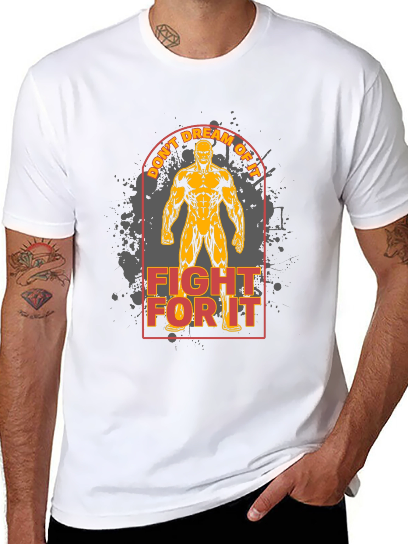Motivational Fitness T-Shirt - Dont Dream Fight!
