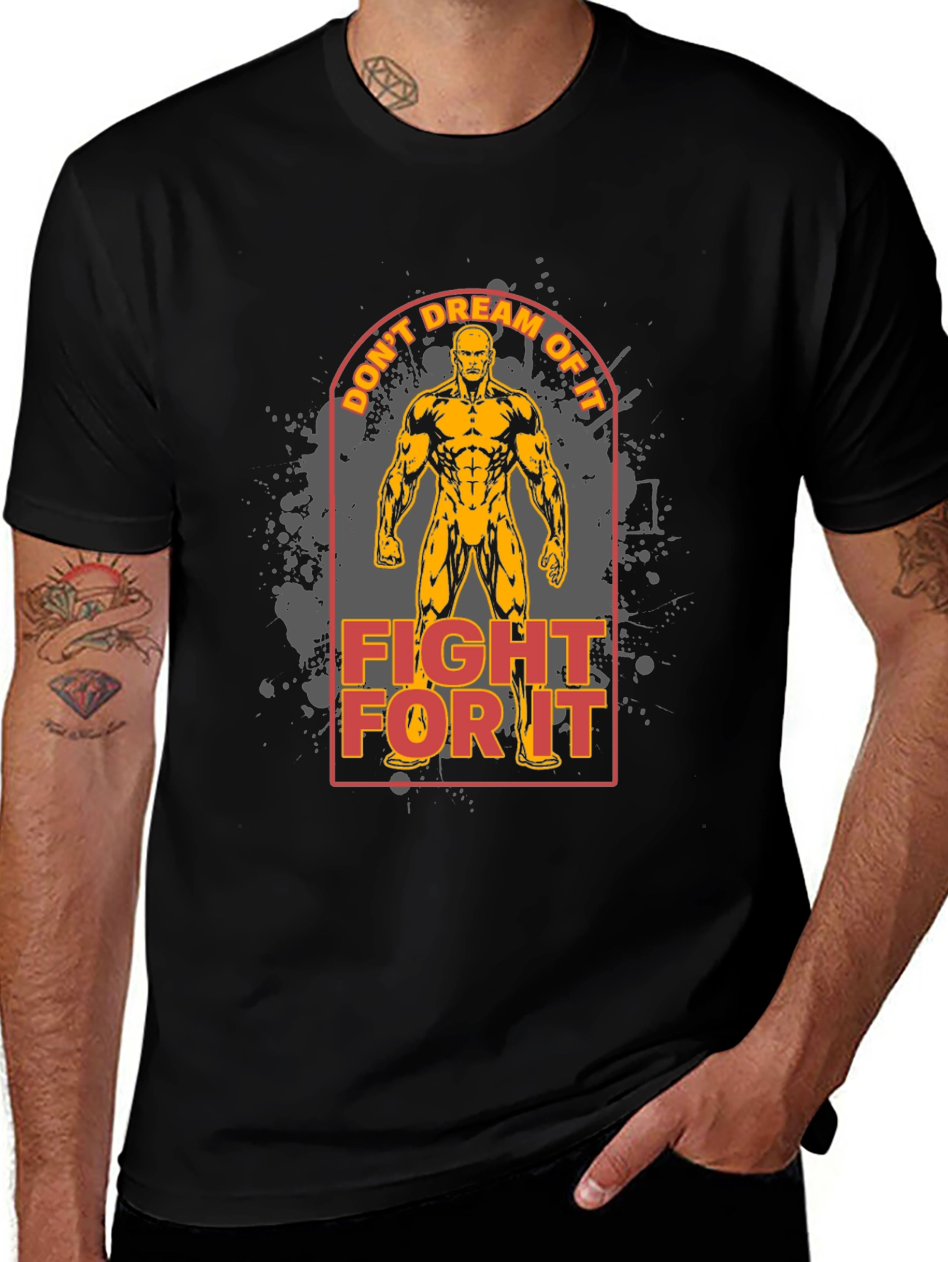 Motivational Fitness T-Shirt - Dont Dream Fight!