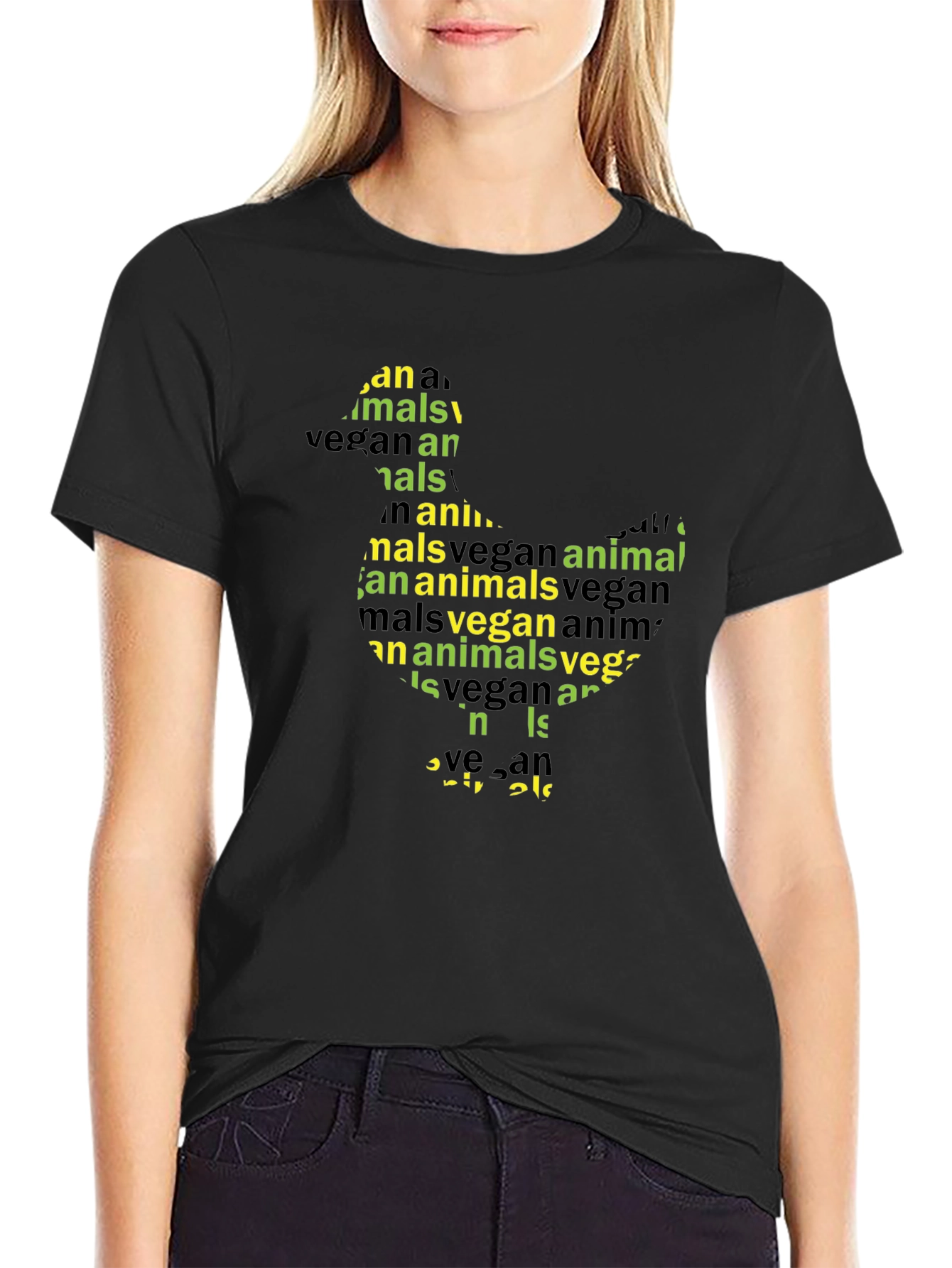 Vegan Animal T-Shirt - Black Graphic Tee