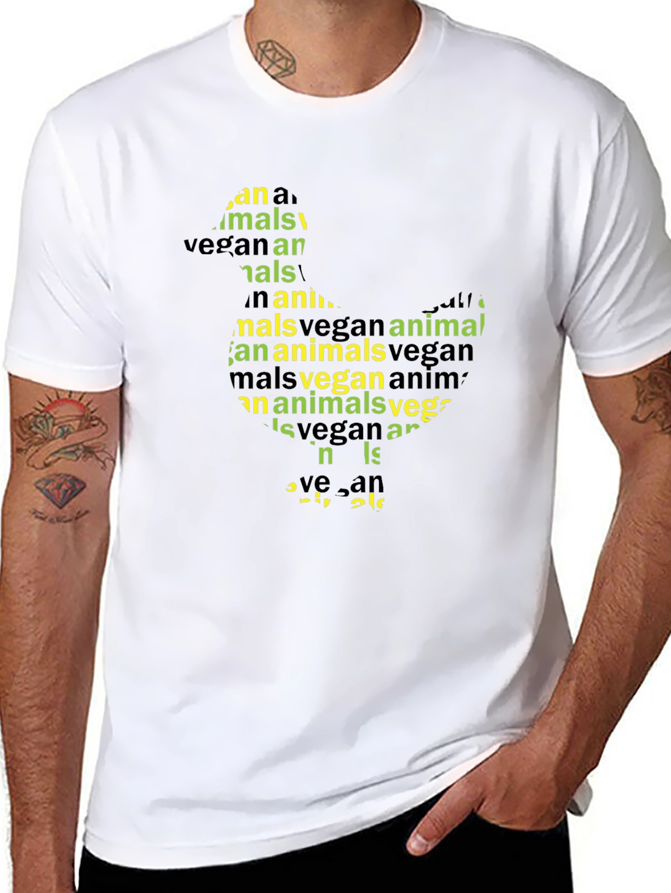 Vegan Animal T-Shirt - Black Graphic Tee