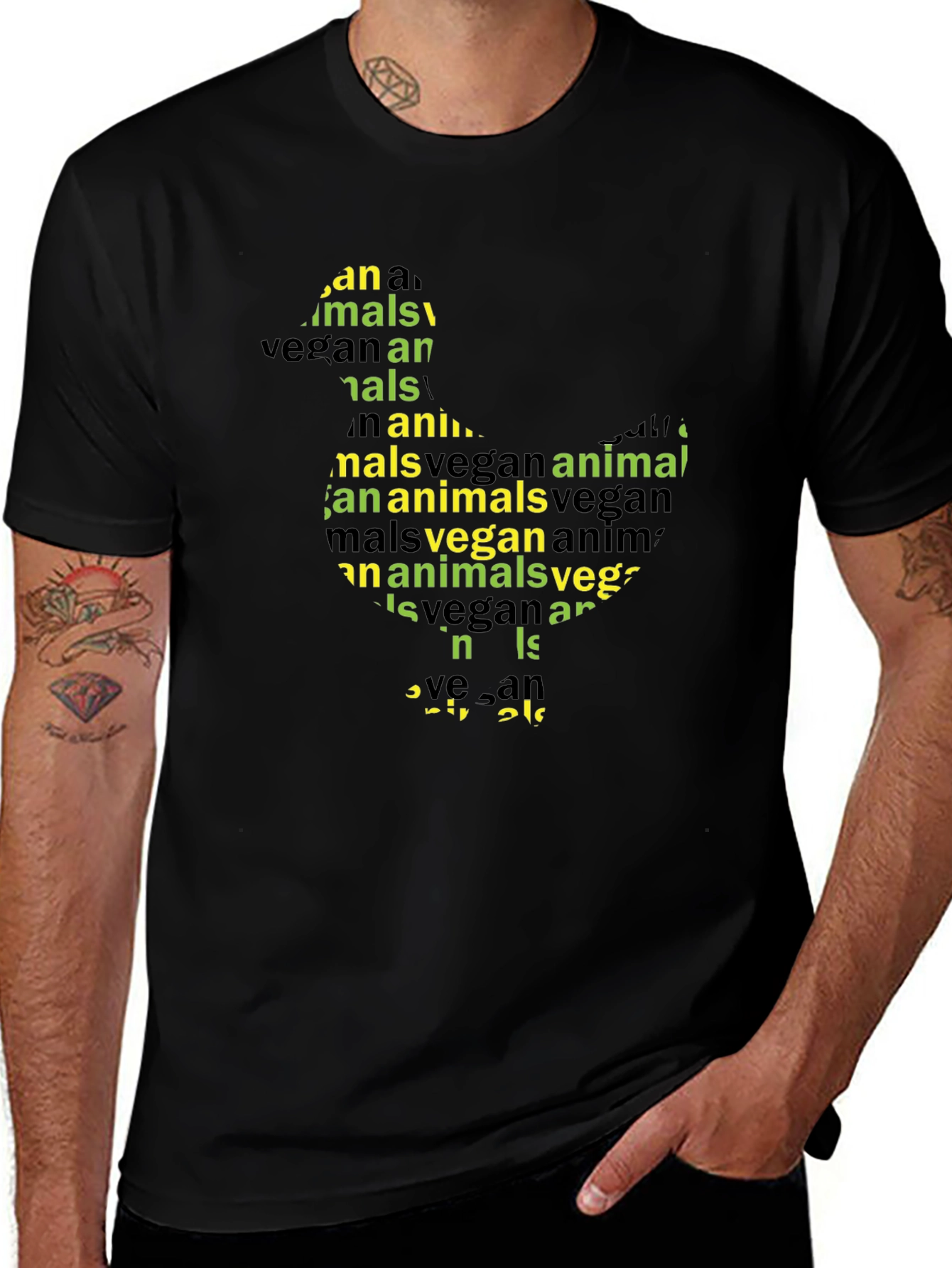Vegan Animal T-Shirt - Black Graphic Tee