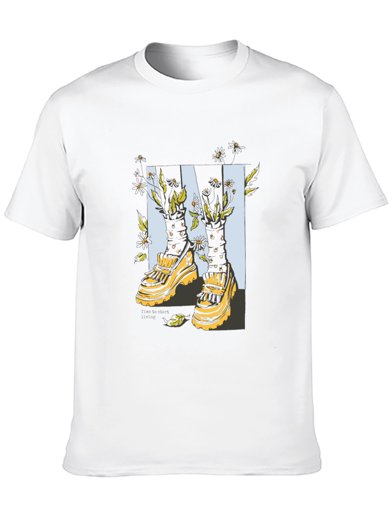 Trendy Floral Platform Sneakers Graphic T-Shirt
