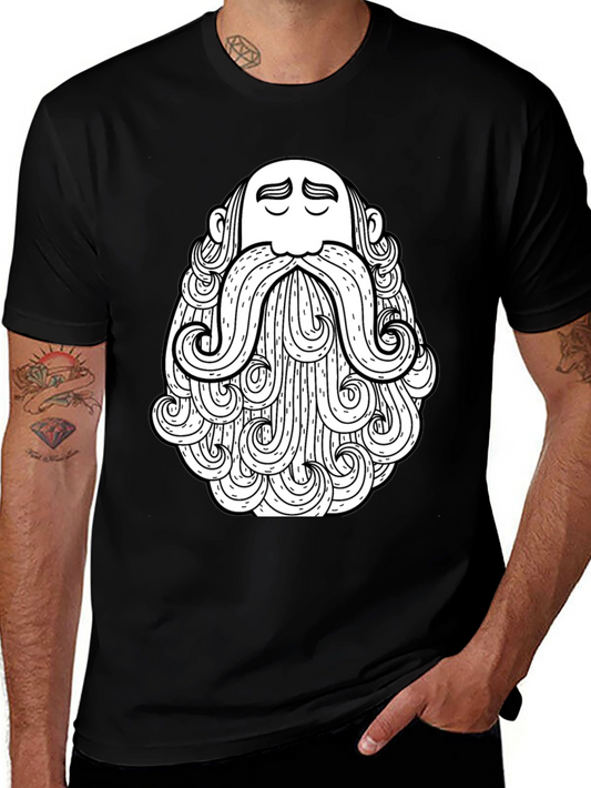 Bearded Man Graphic Tee - Stylish Black T-Shirt