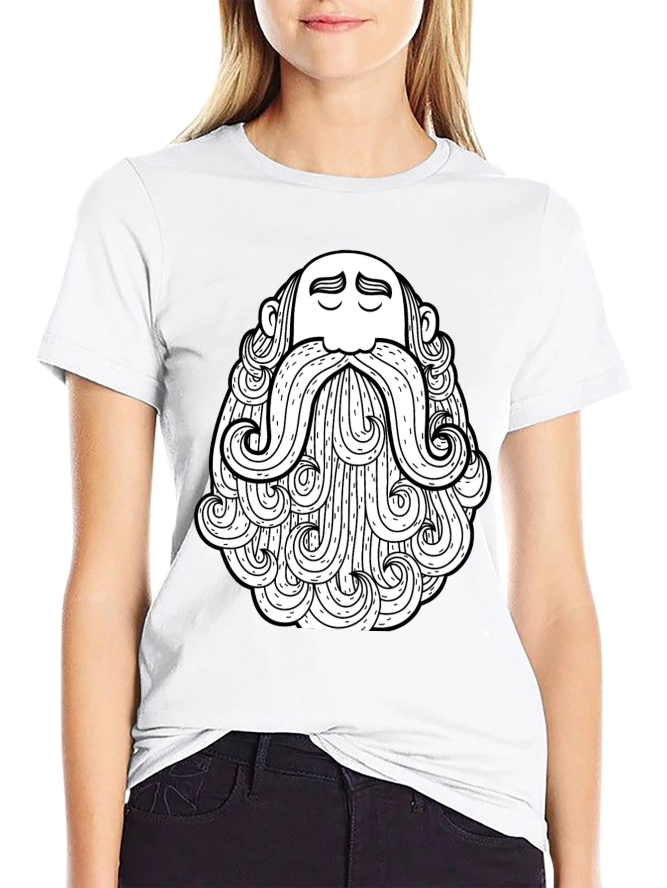 Bearded Man Graphic Tee - Stylish Black T-Shirt