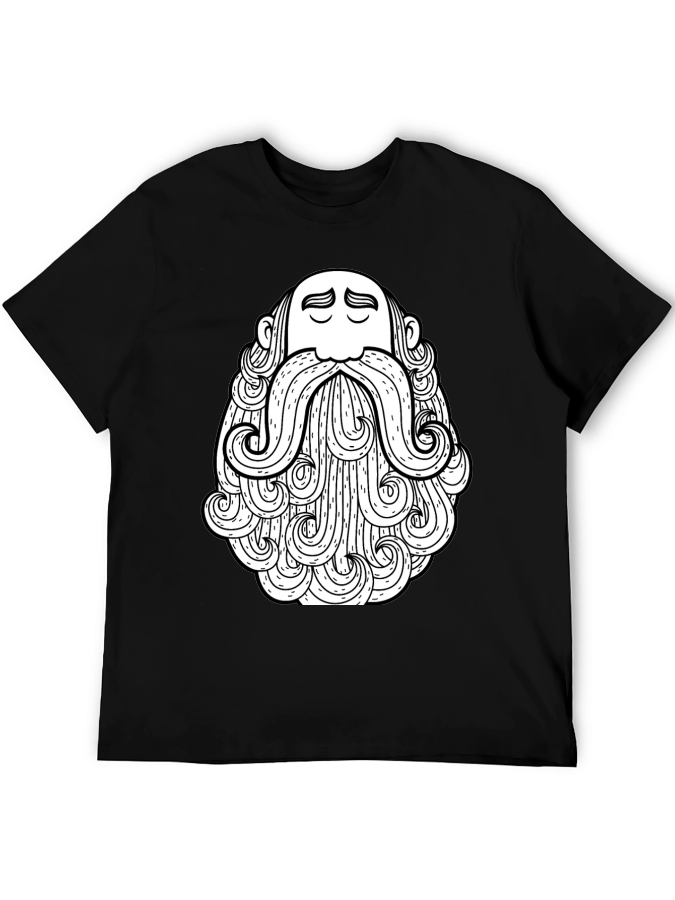 Bearded Man Graphic Tee - Stylish Black T-Shirt