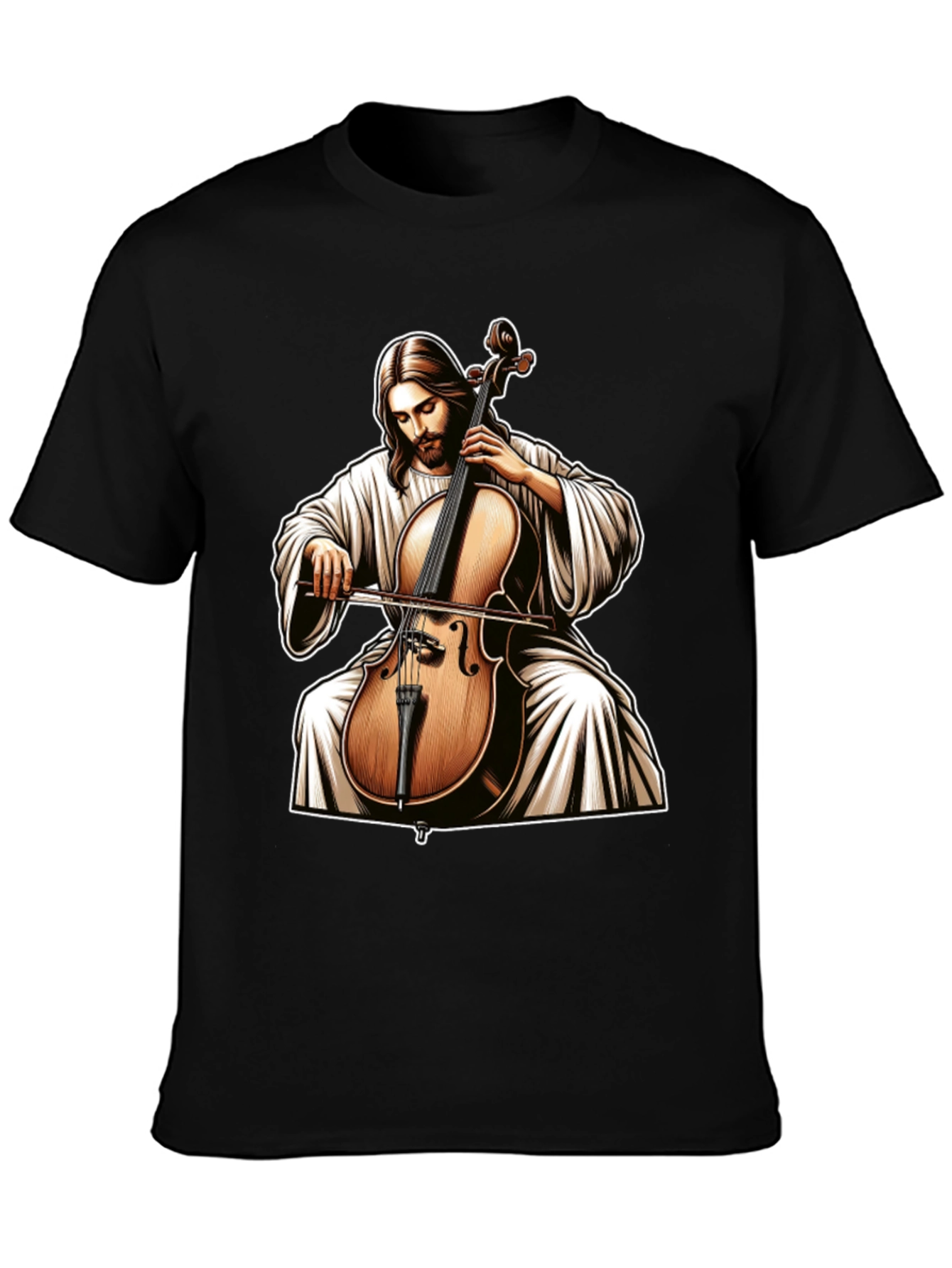 Jesus Playing Cello Graphic Tee