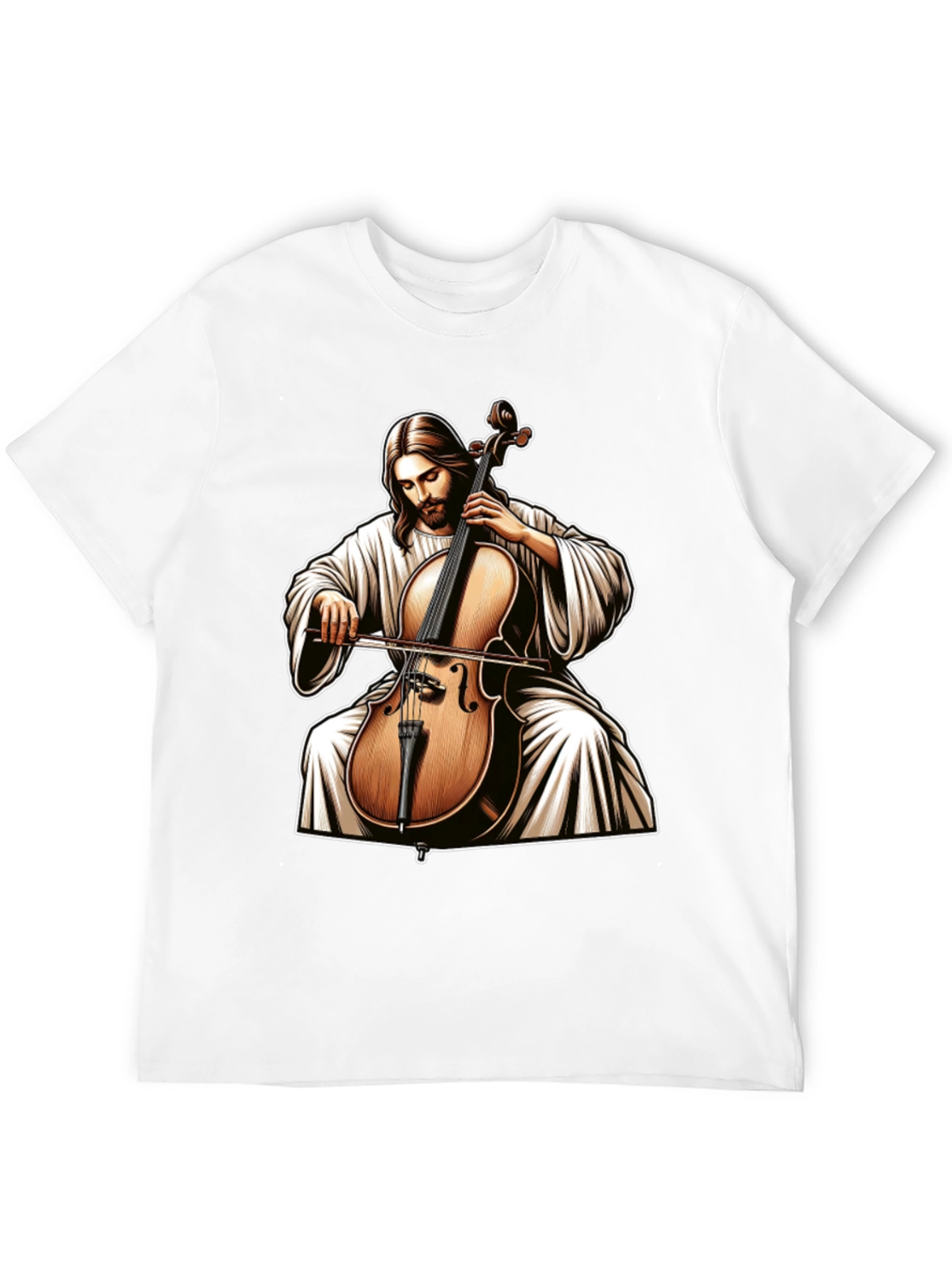 Jesus Playing Cello Graphic Tee
