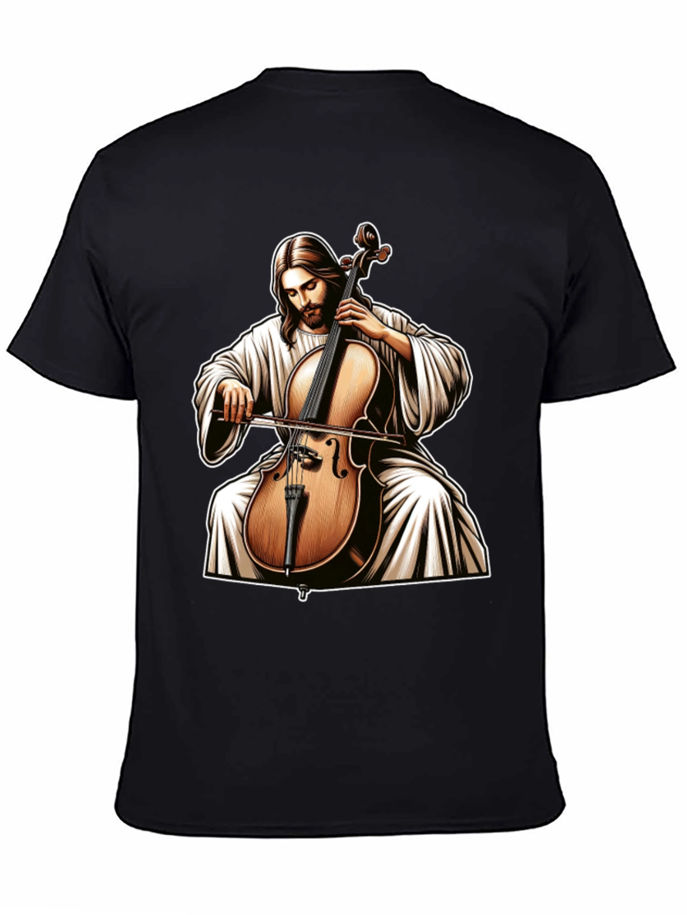 Jesus Playing Cello Graphic Tee