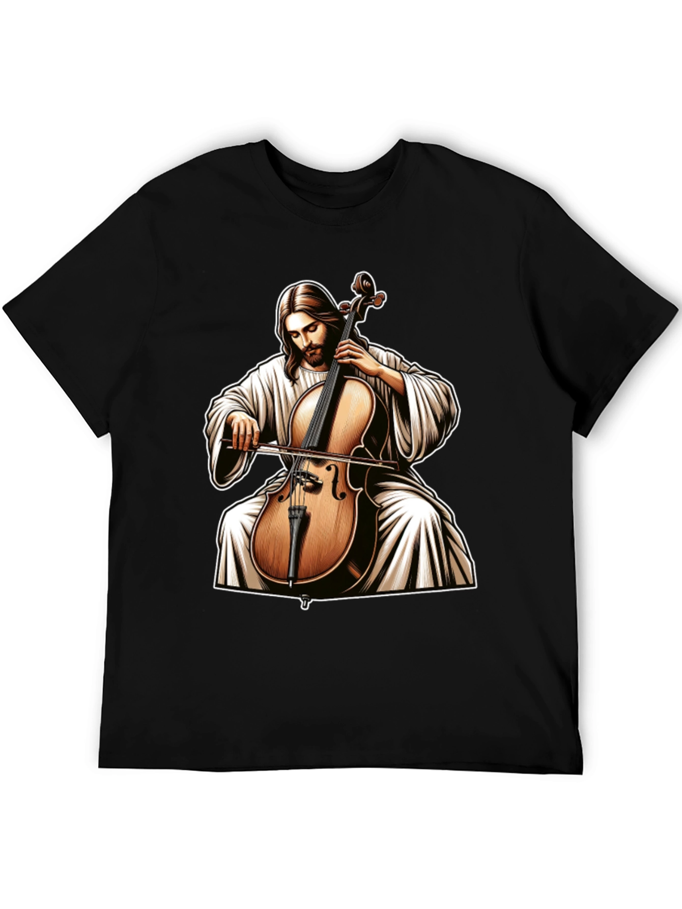 Jesus Playing Cello Graphic Tee