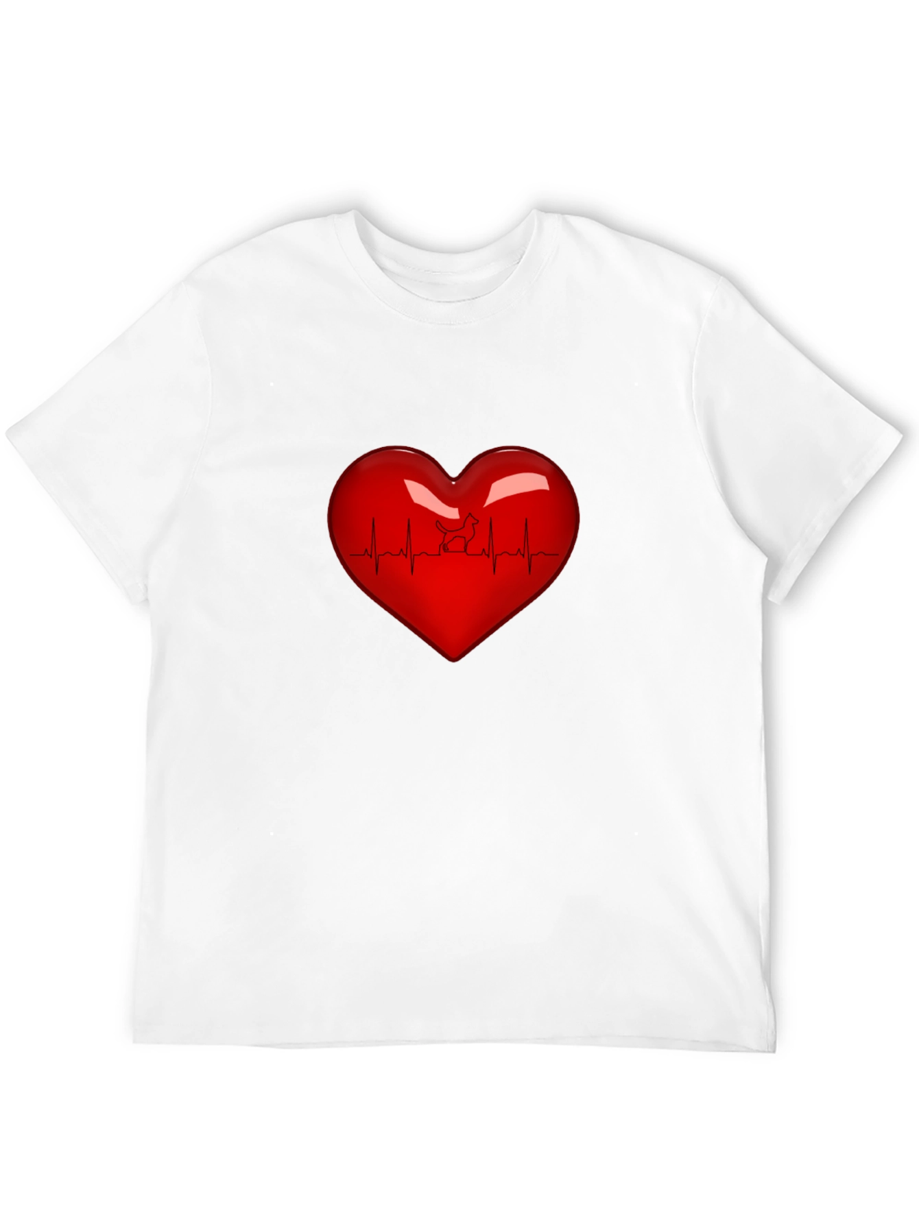 Heartbeat Dog Lover T-Shirt - Black