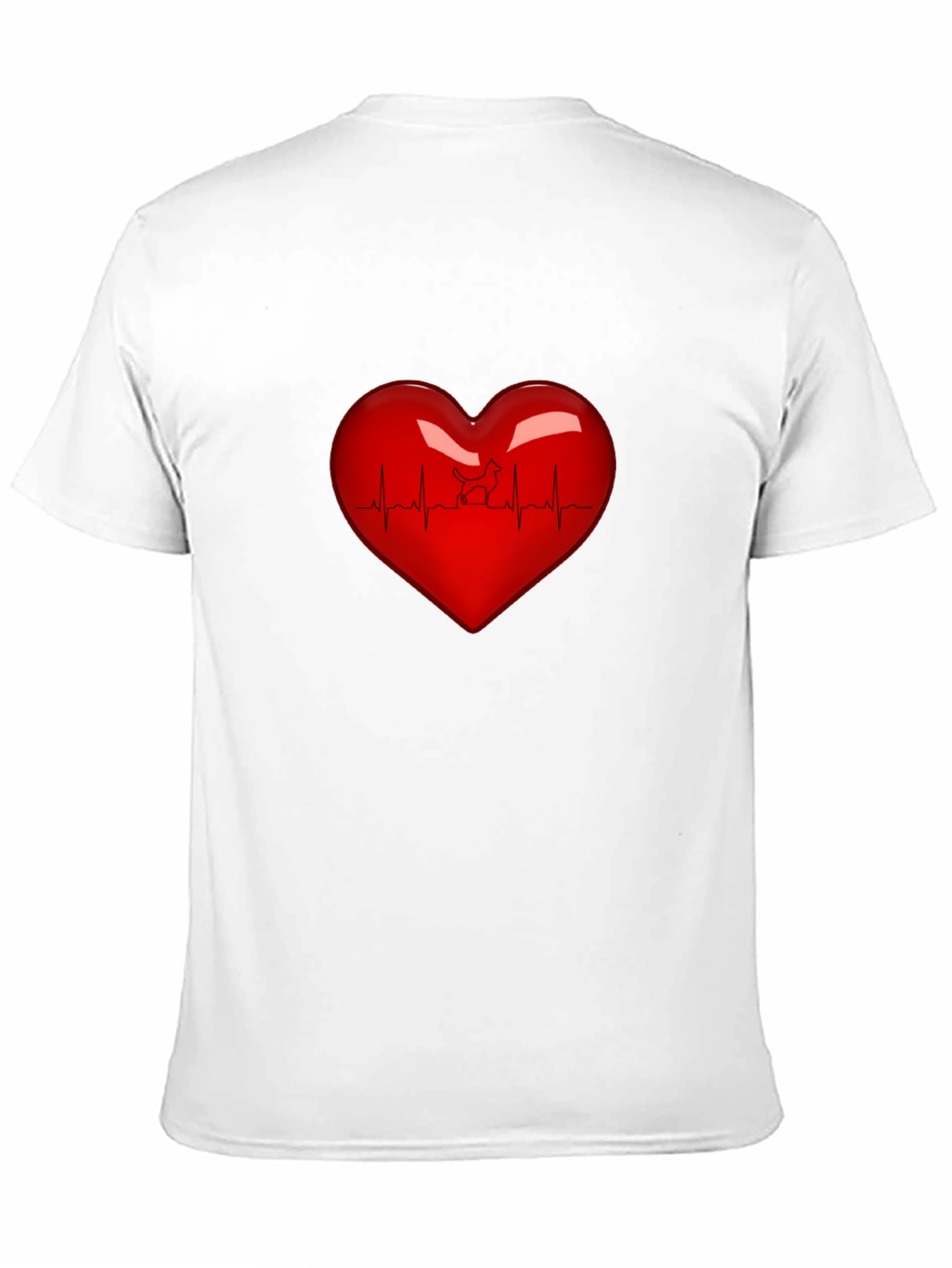 Heartbeat Dog Lover T-Shirt - Black