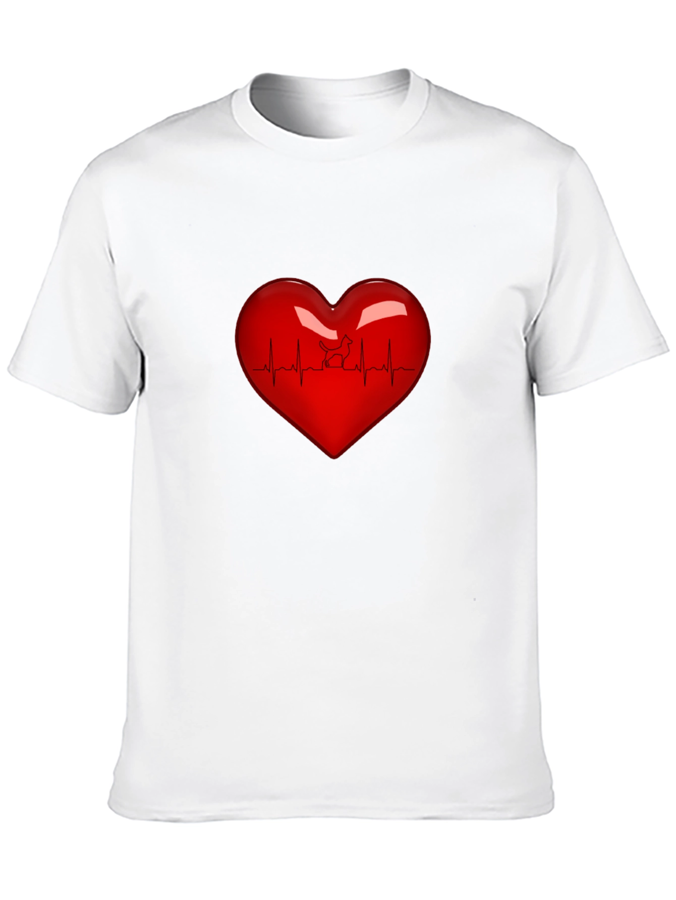 Heartbeat Dog Lover T-Shirt - Black