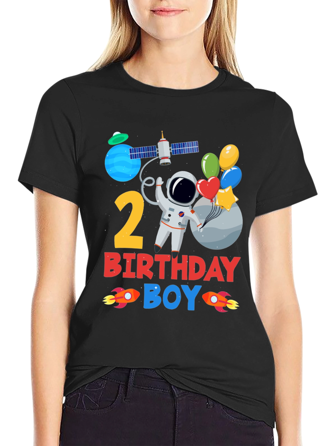 2nd Birthday Boy Space T-Shirt