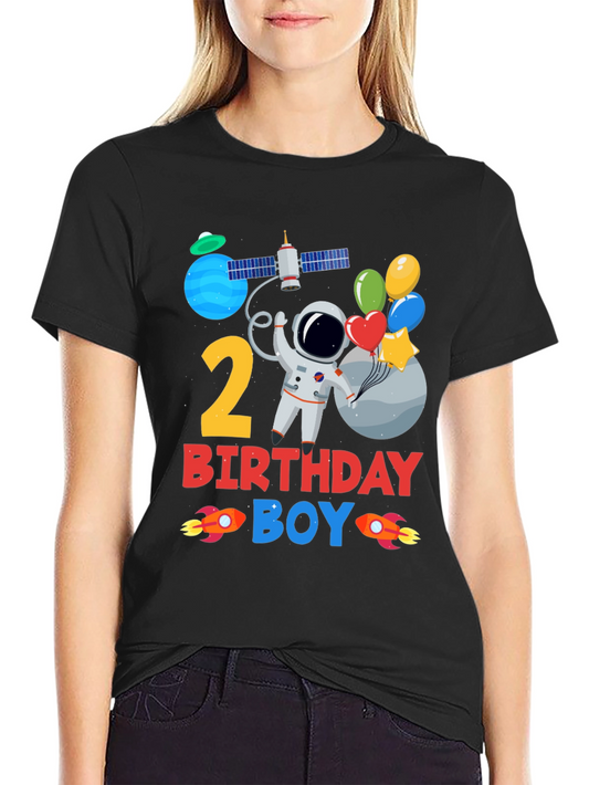 2nd Birthday Boy Space T-Shirt