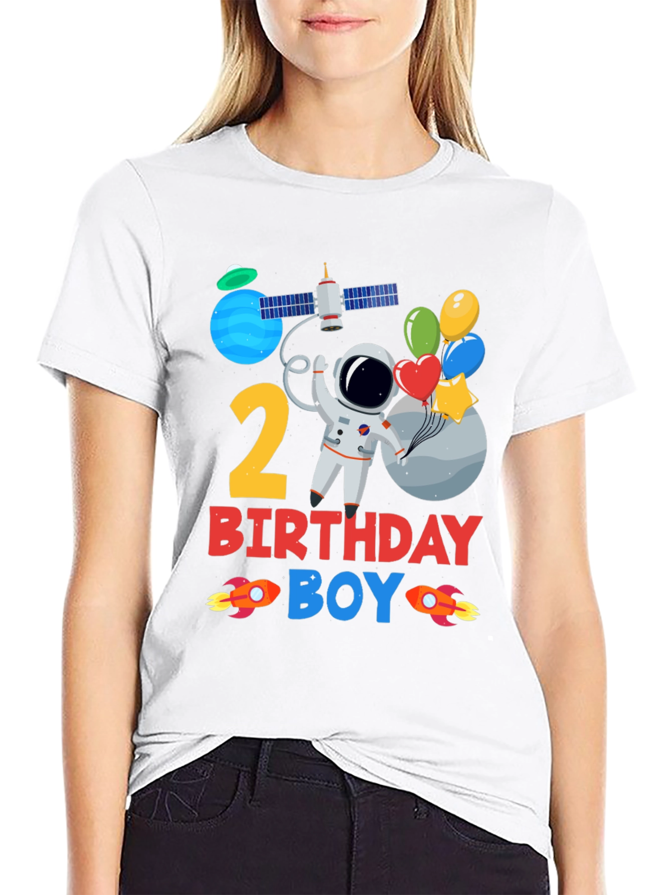 2nd Birthday Boy Space T-Shirt
