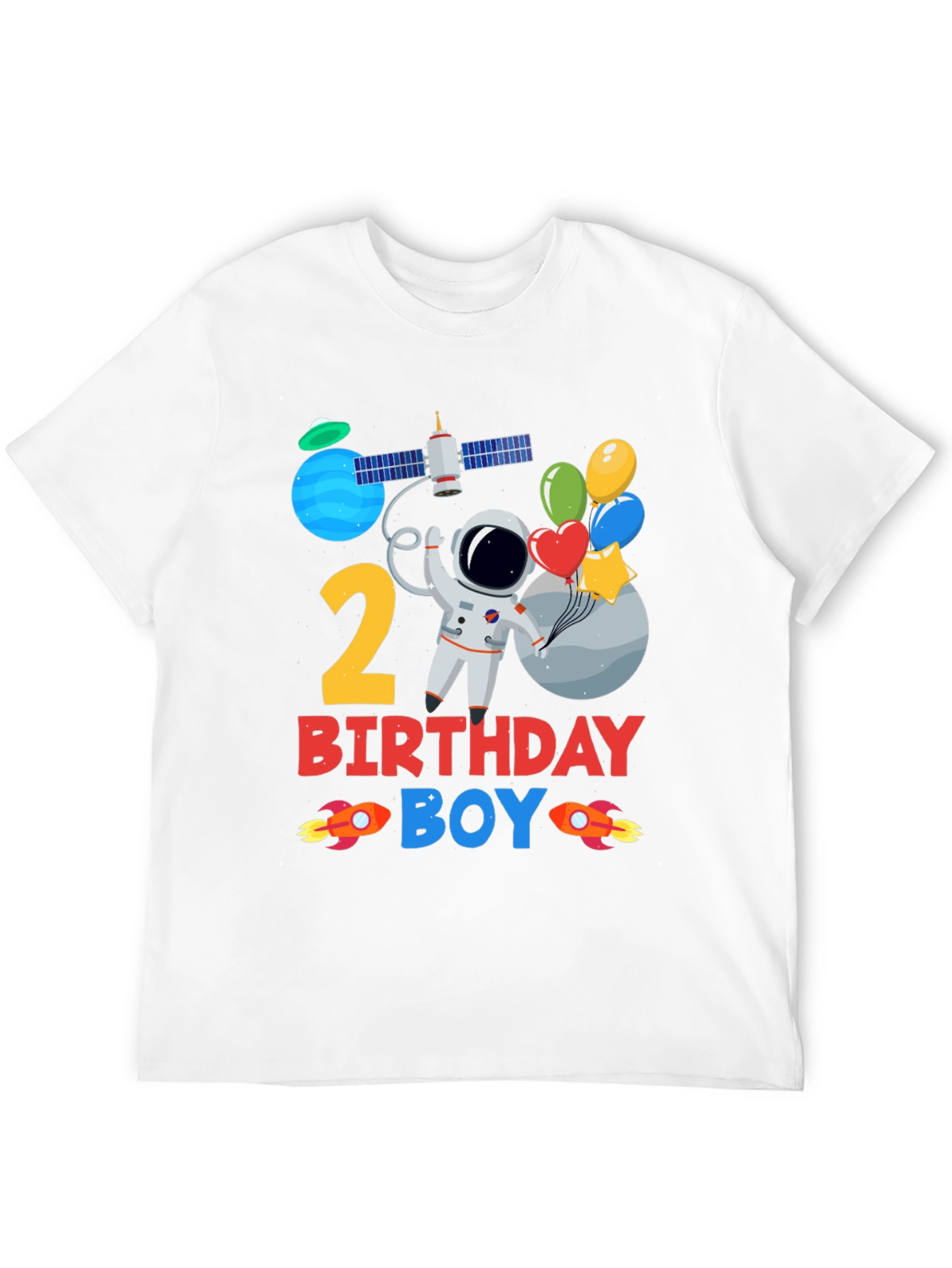 2nd Birthday Boy Space T-Shirt