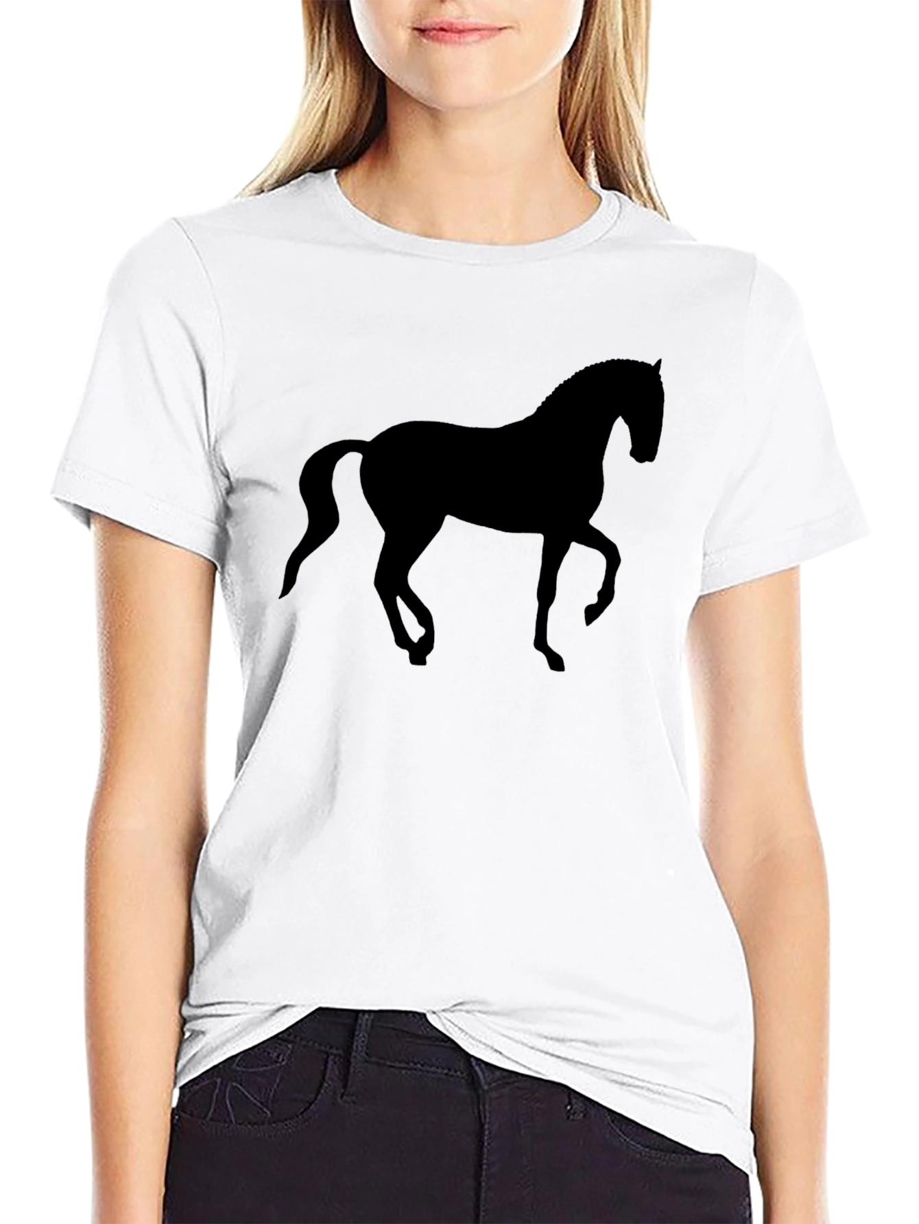 Horse Silhouette Graphic Tee - Classic Black T-Shirt