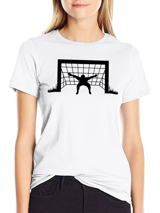 Goalkeeper Silhouette Graphic T-Shirt - Black