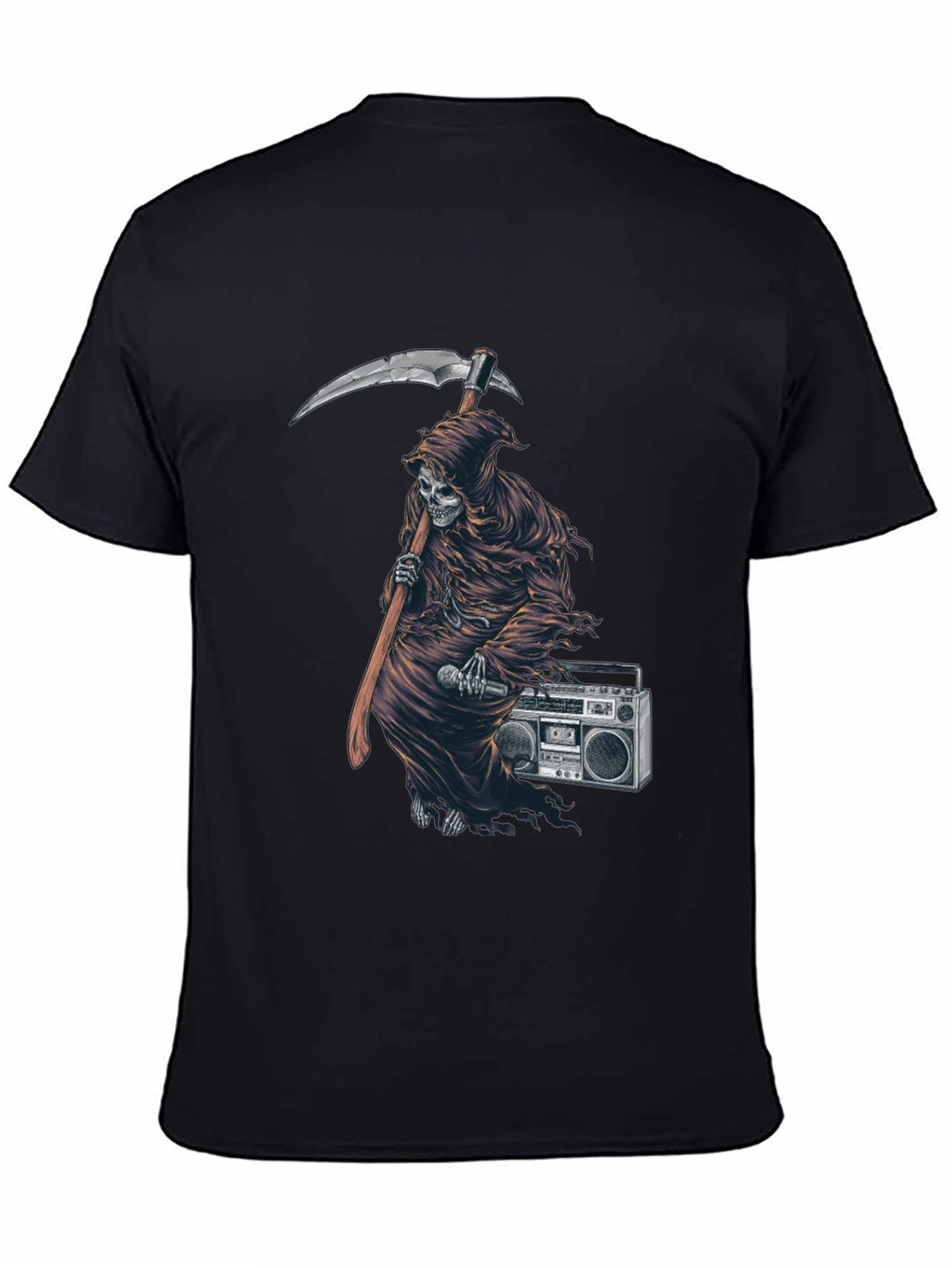 Grim Reaper Boombox Graphic Tee - Black