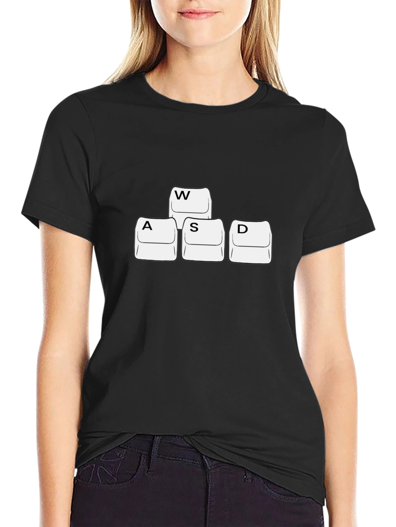 Gamer Keyboard WASD T-Shirt - Black Cotton Tee