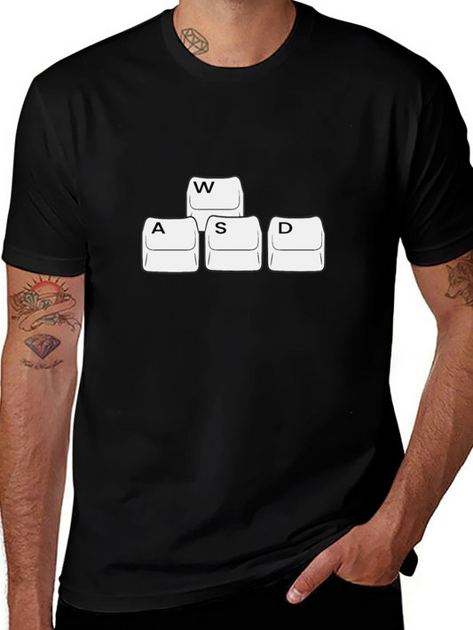 Gamer Keyboard WASD T-Shirt - Black Cotton Tee