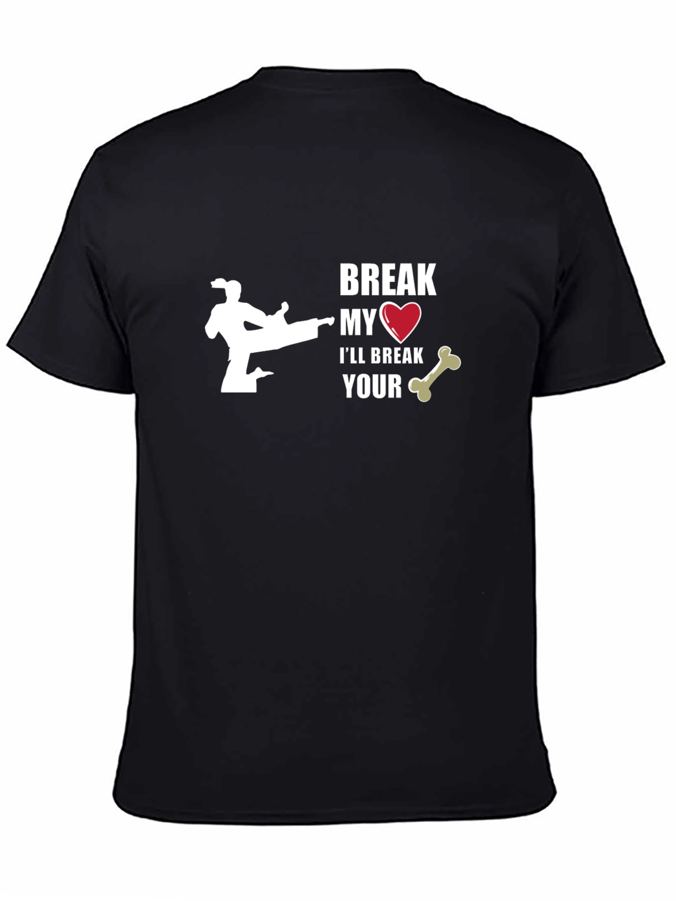 Break My Heart Karate Black Graphic T-Shirt