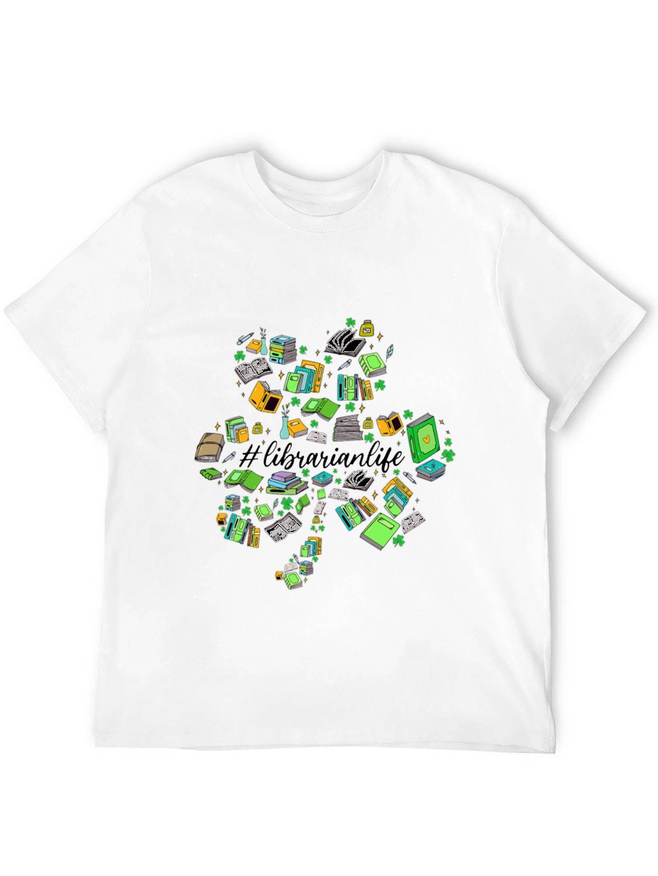Librarian Life Shamrock T-Shirt