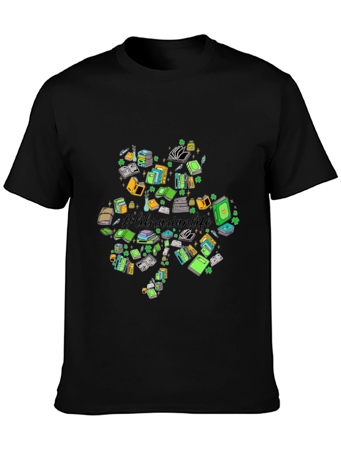 Librarian Life Shamrock T-Shirt