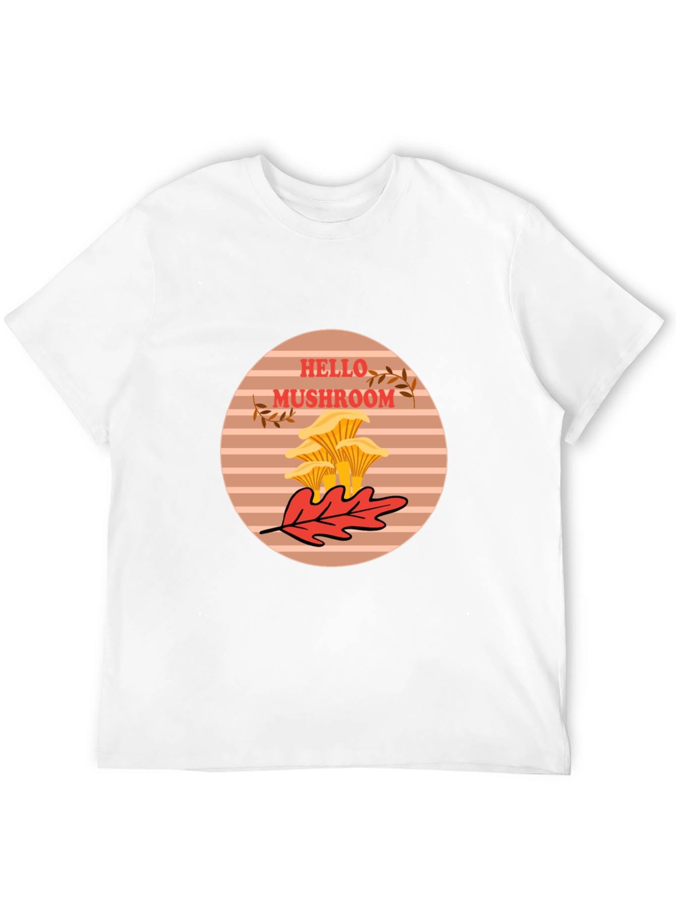 Hello Mushroom Graphic Tee - Unisex Black T-Shirt