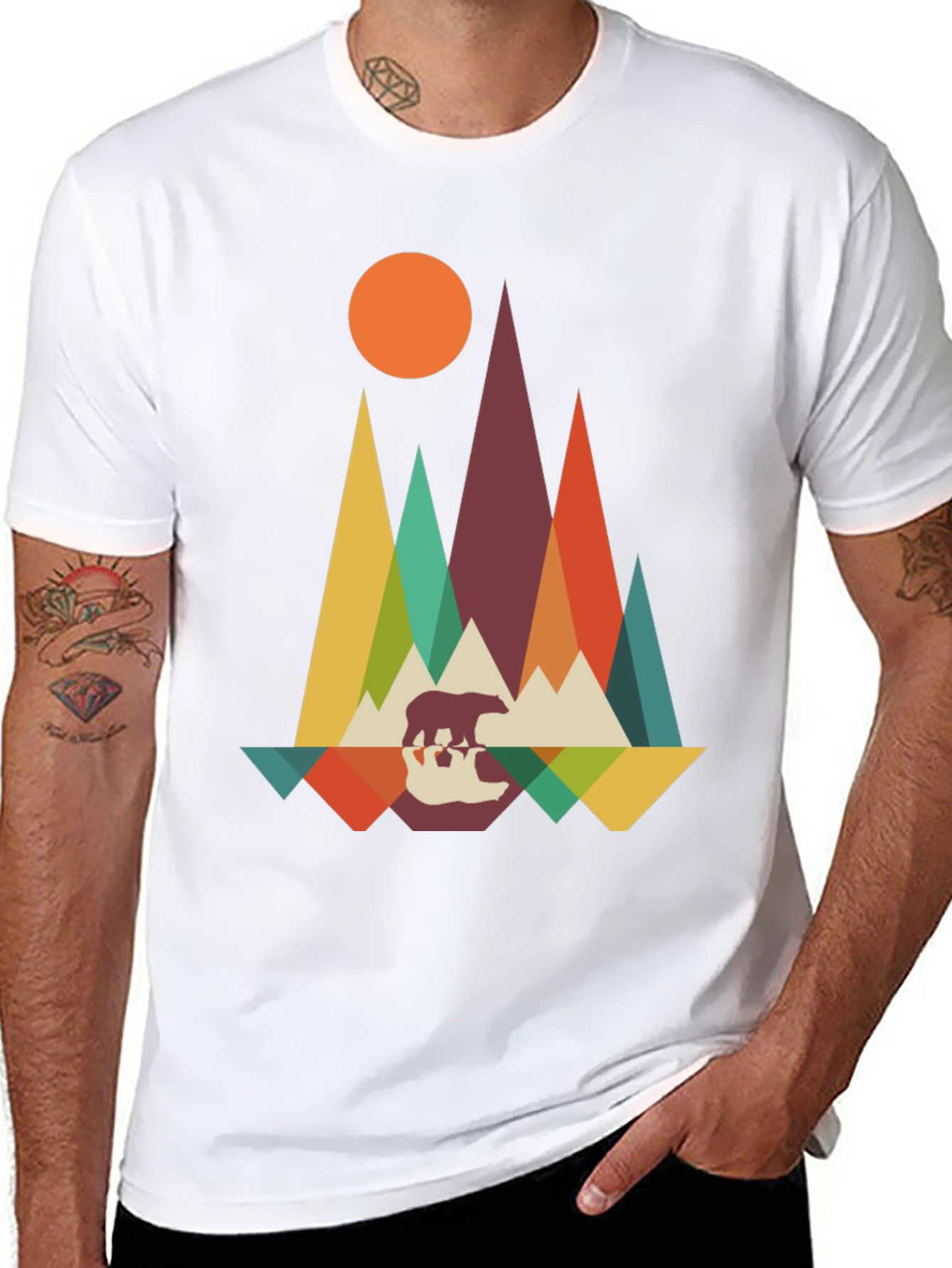 Mountain Bear Graphic Tee - Nature Inspired Design