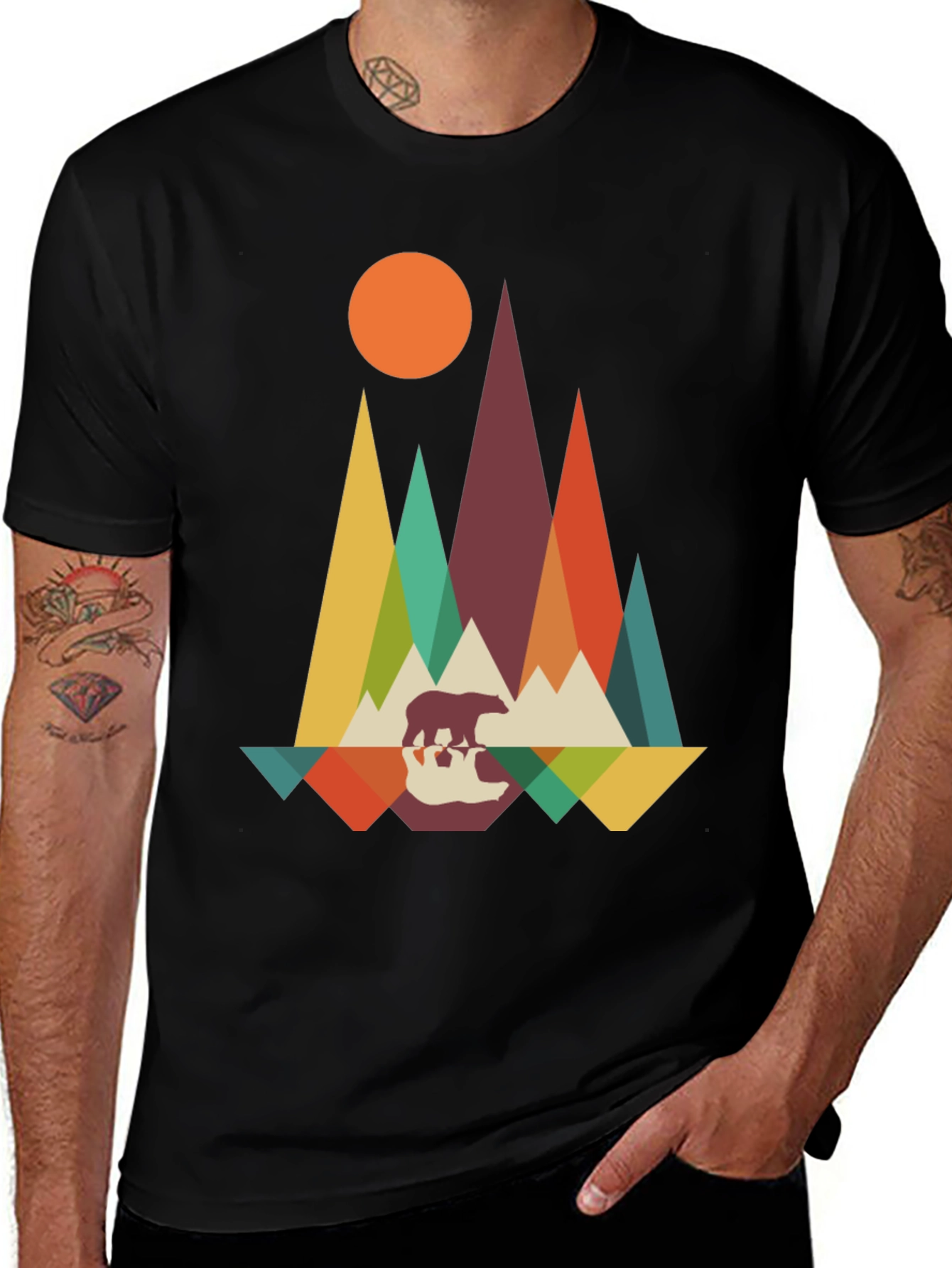 Mountain Bear Graphic Tee - Nature Inspired Design