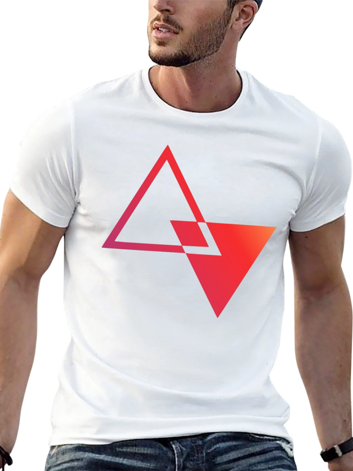 Geometric Triangle Graphic Tee - Modern Style
