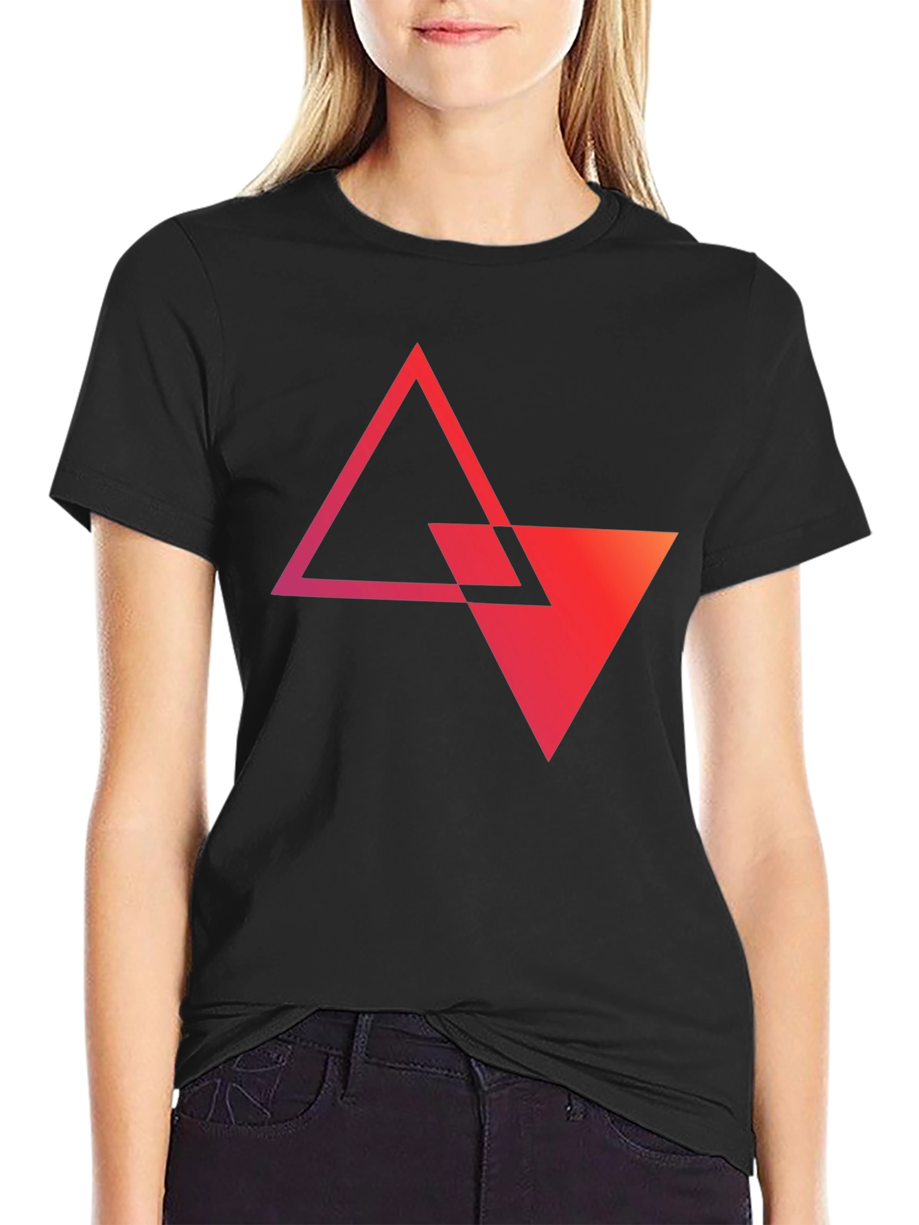 Geometric Triangle Graphic Tee - Modern Style