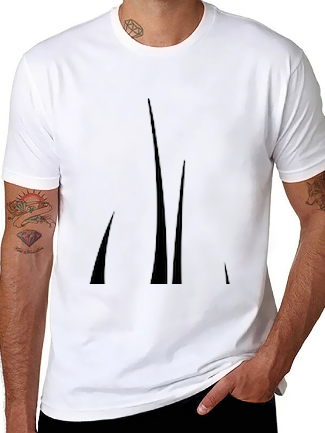 Modern Black Graphic Tee - Abstract Design