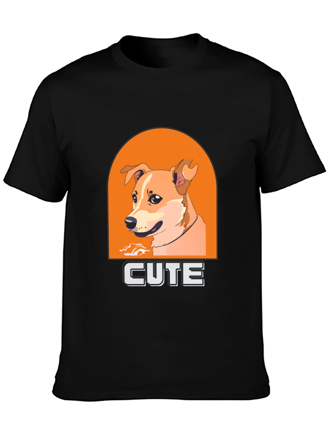 Cute Dog Graphic T-Shirt - Mens Black Tee