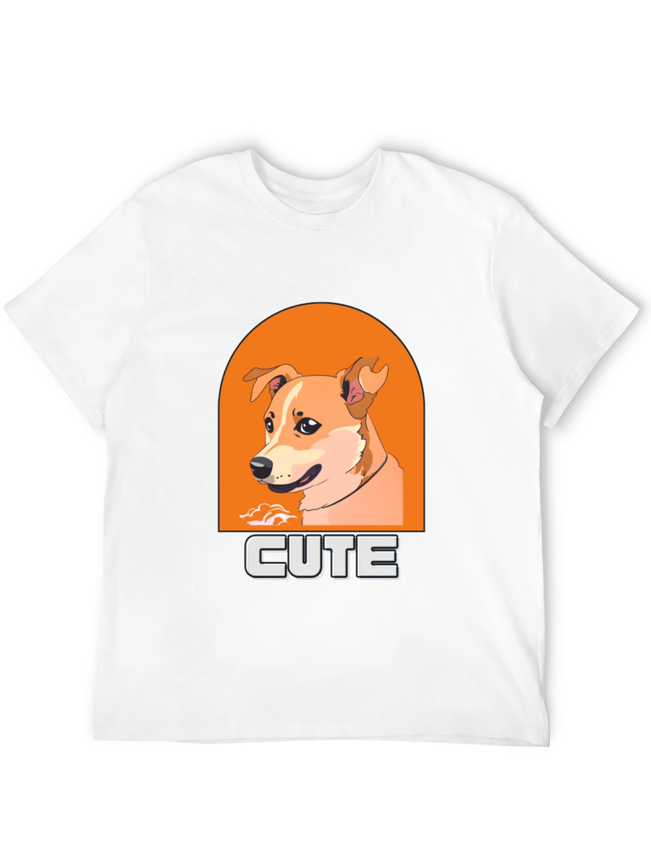Cute Dog Graphic T-Shirt - Mens Black Tee