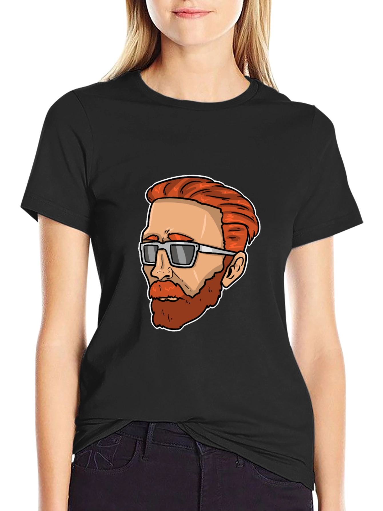 Cool Cartoon Van Gogh Black Tee