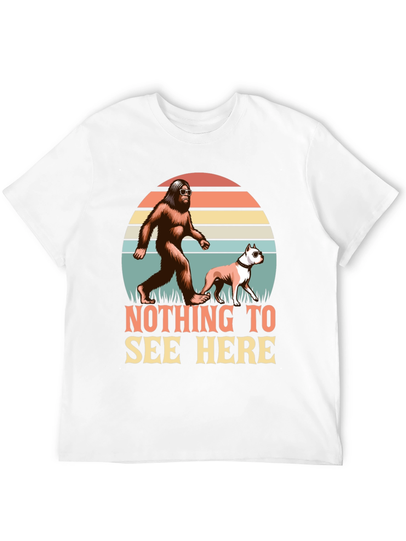 Nothing to See Here Bigfoot & Dog Graphic Tee