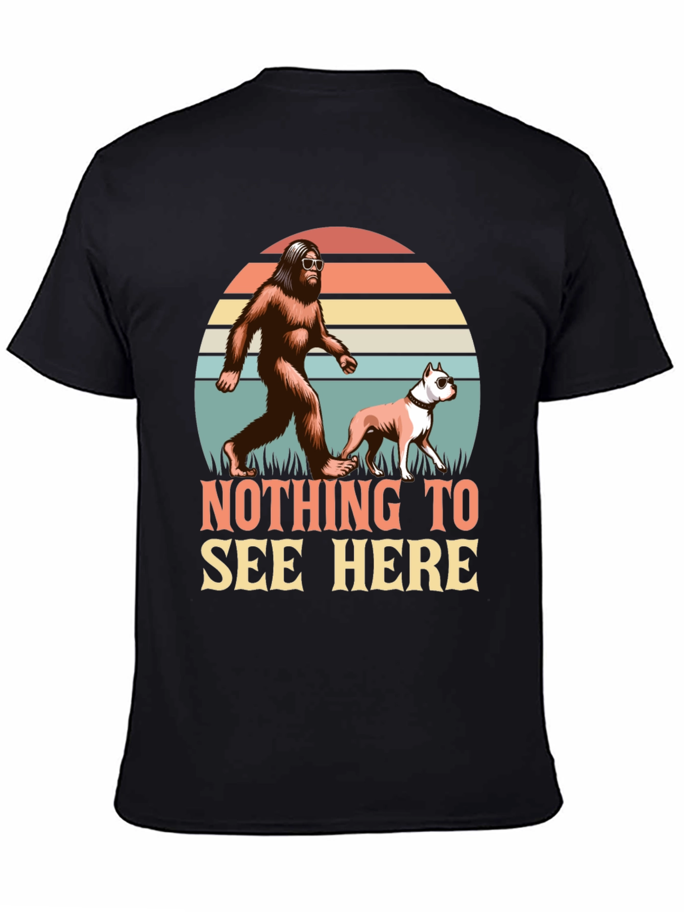 Nothing to See Here Bigfoot & Dog Graphic Tee