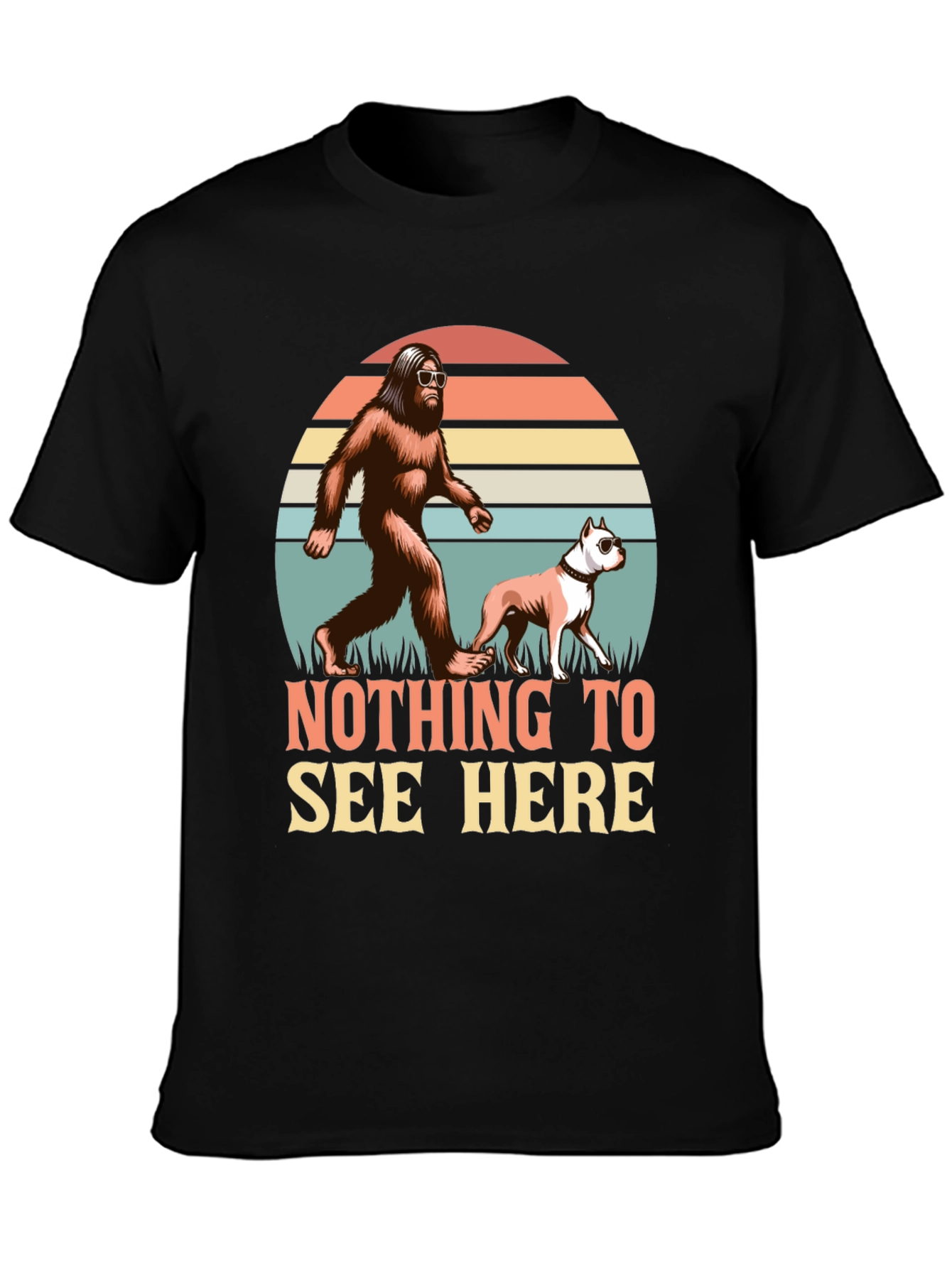 Nothing to See Here Bigfoot & Dog Graphic Tee