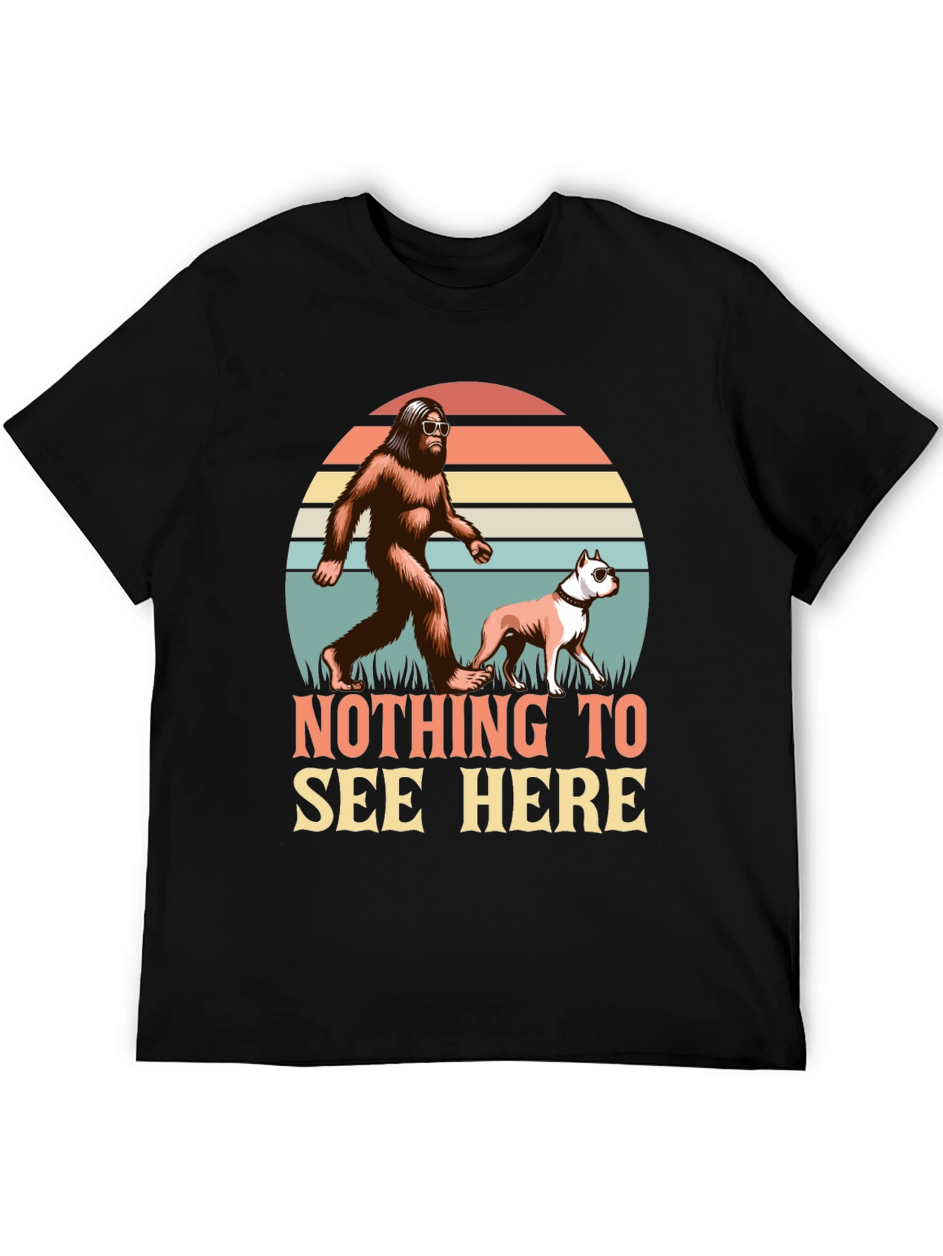 Nothing to See Here Bigfoot & Dog Graphic Tee