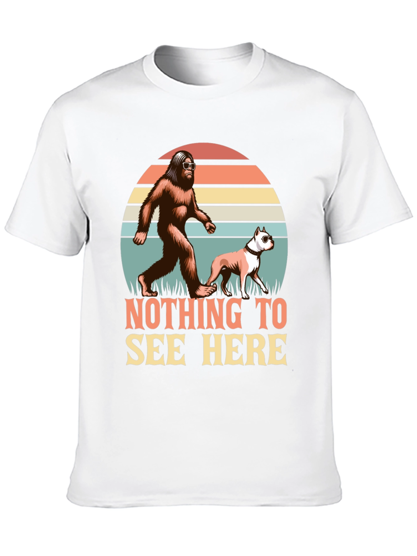 Nothing to See Here Bigfoot & Dog Graphic Tee