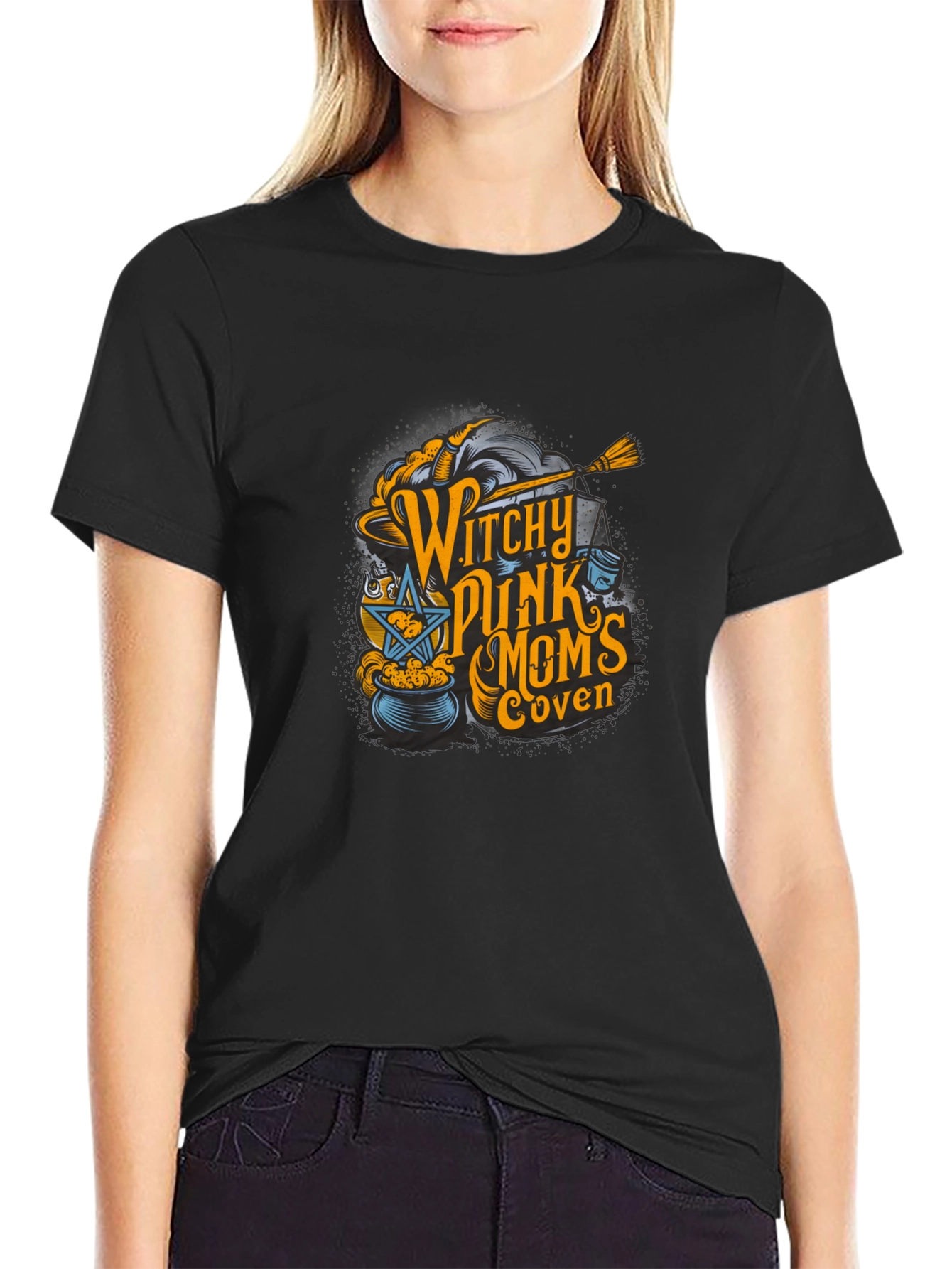 Witchy Punk Moms Coven Black T-Shirt